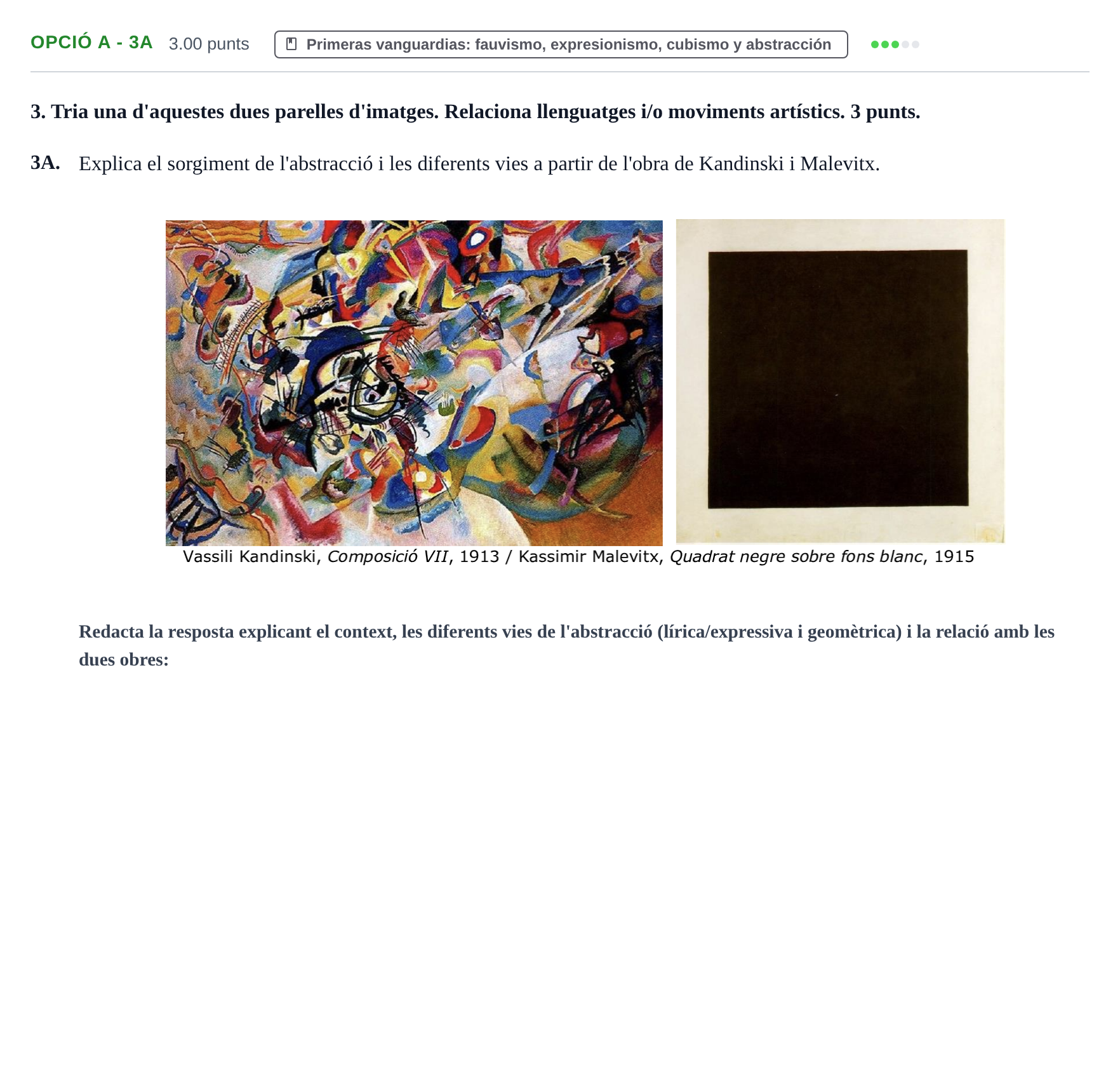 Enunciado: Ejercicio Opció A - 3A · Fundamentos Artísticos PAU Baleares Ordinaria 2024