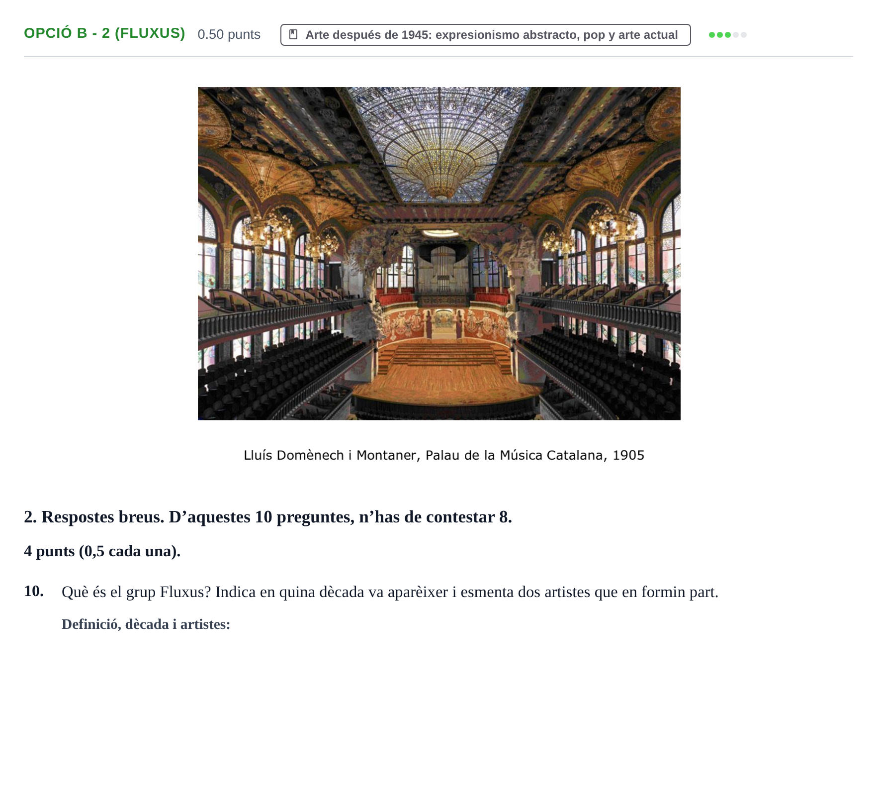 Enunciado: Ejercicio Opció B - 2 (Fluxus) · Fundamentos Artísticos PAU Baleares Ordinaria 2024