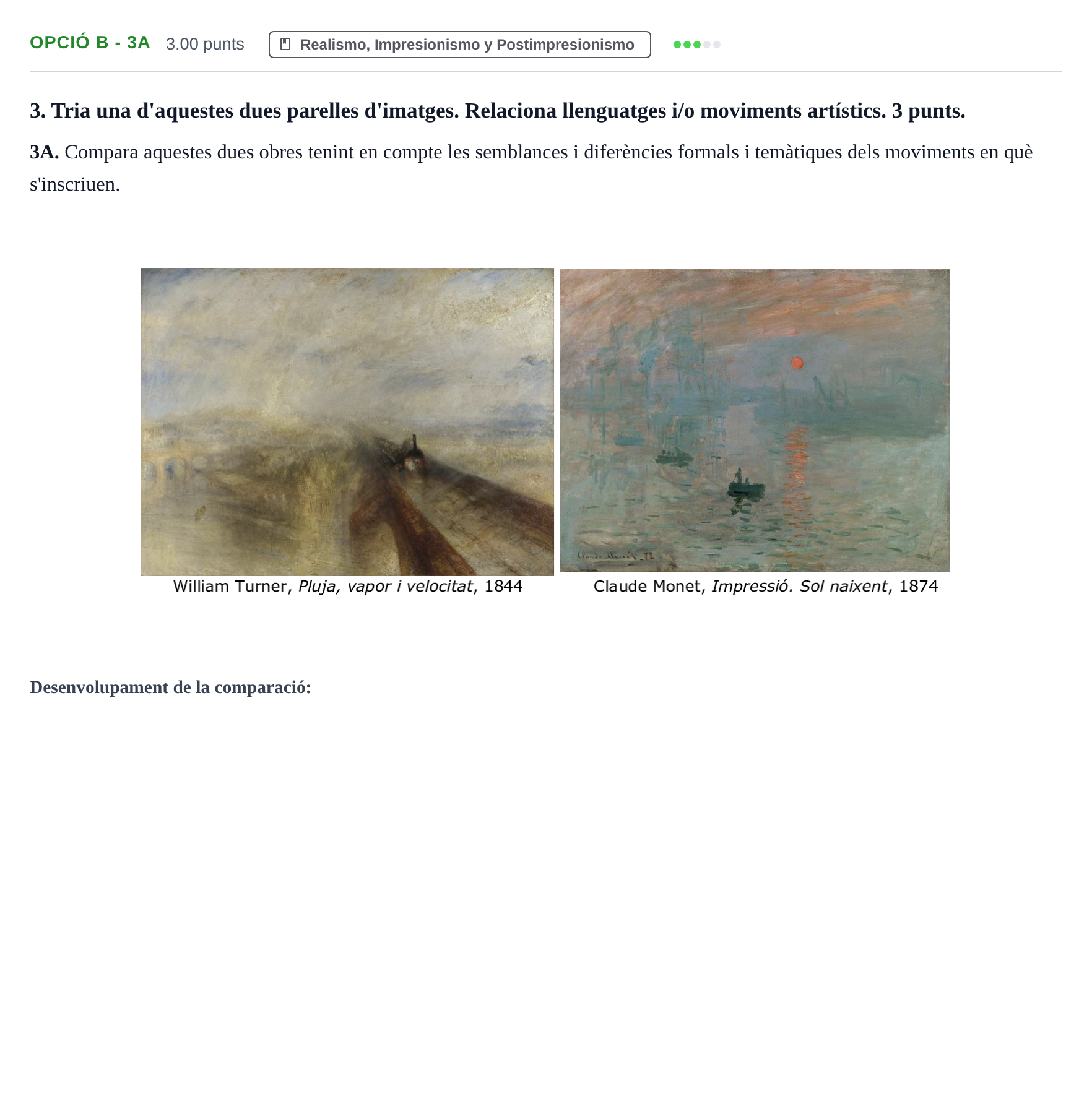 Enunciado: Ejercicio Opció B - 3A · Fundamentos Artísticos PAU Baleares Ordinaria 2024