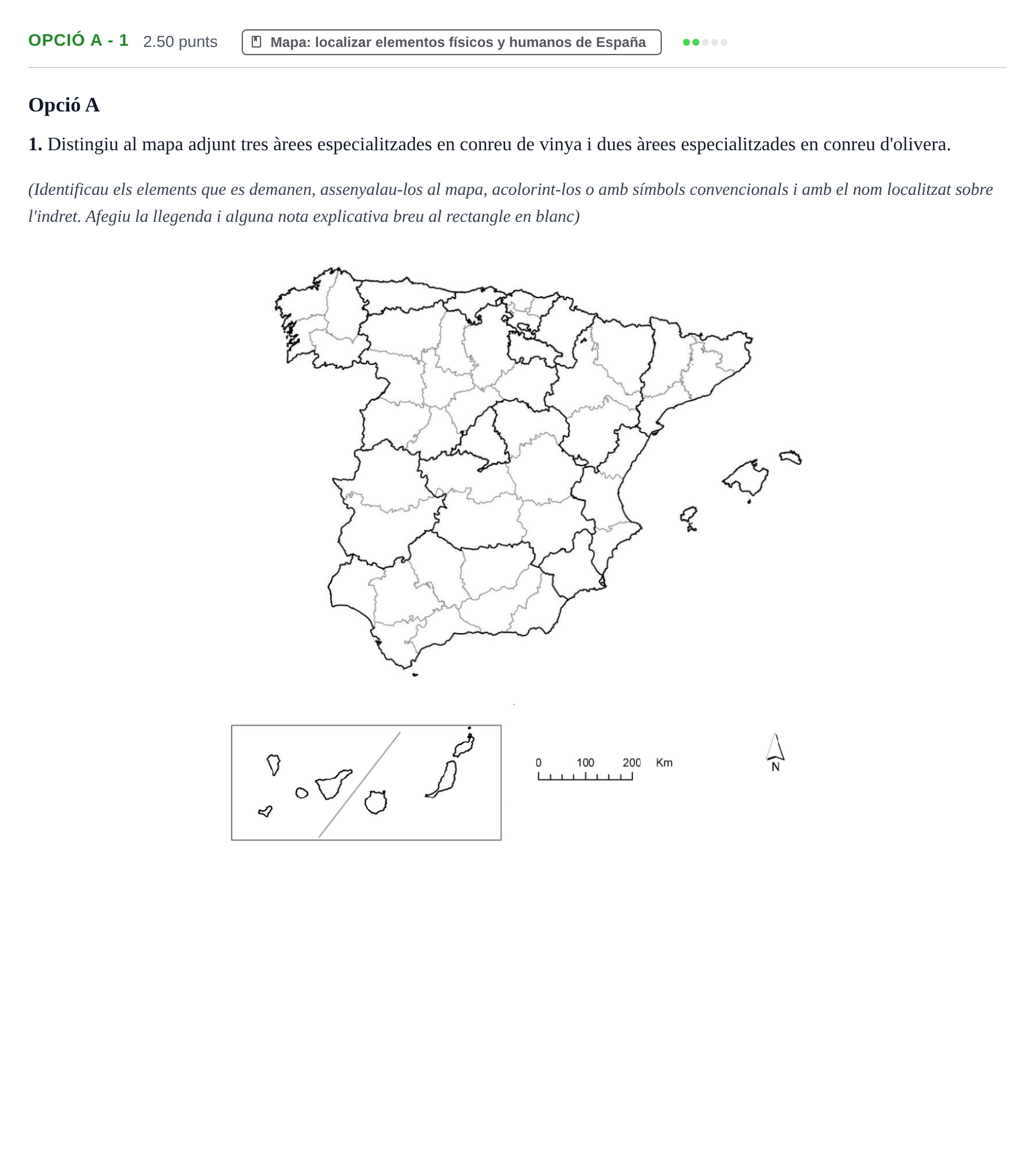 Enunciado: Ejercicio Opció A - 1 · Geografía PAU Baleares Ordinaria 2024