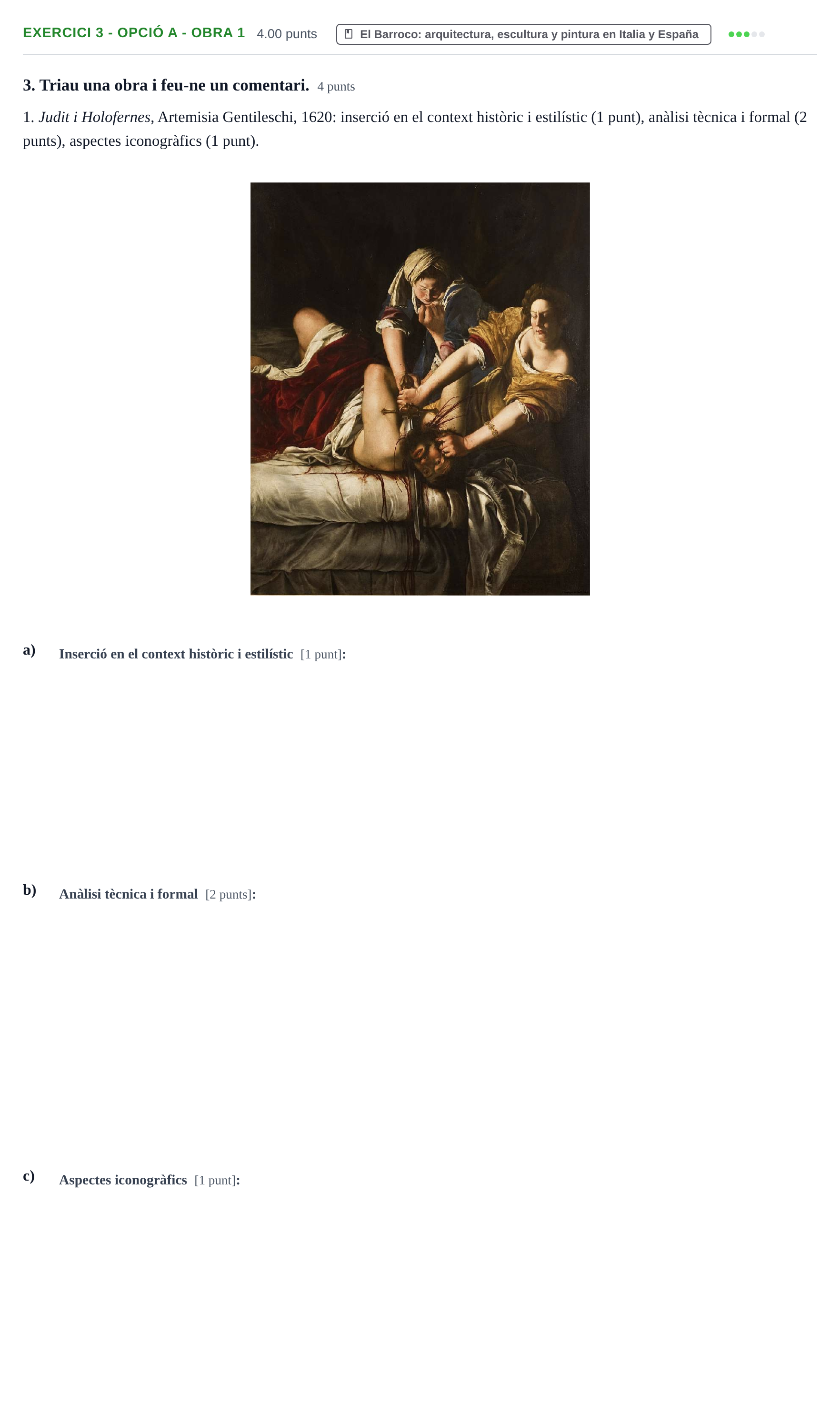 Enunciado: Exercici 3 - Opció A - Obra 1 · Historia del Arte PAU Baleares Extraordinaria 2024