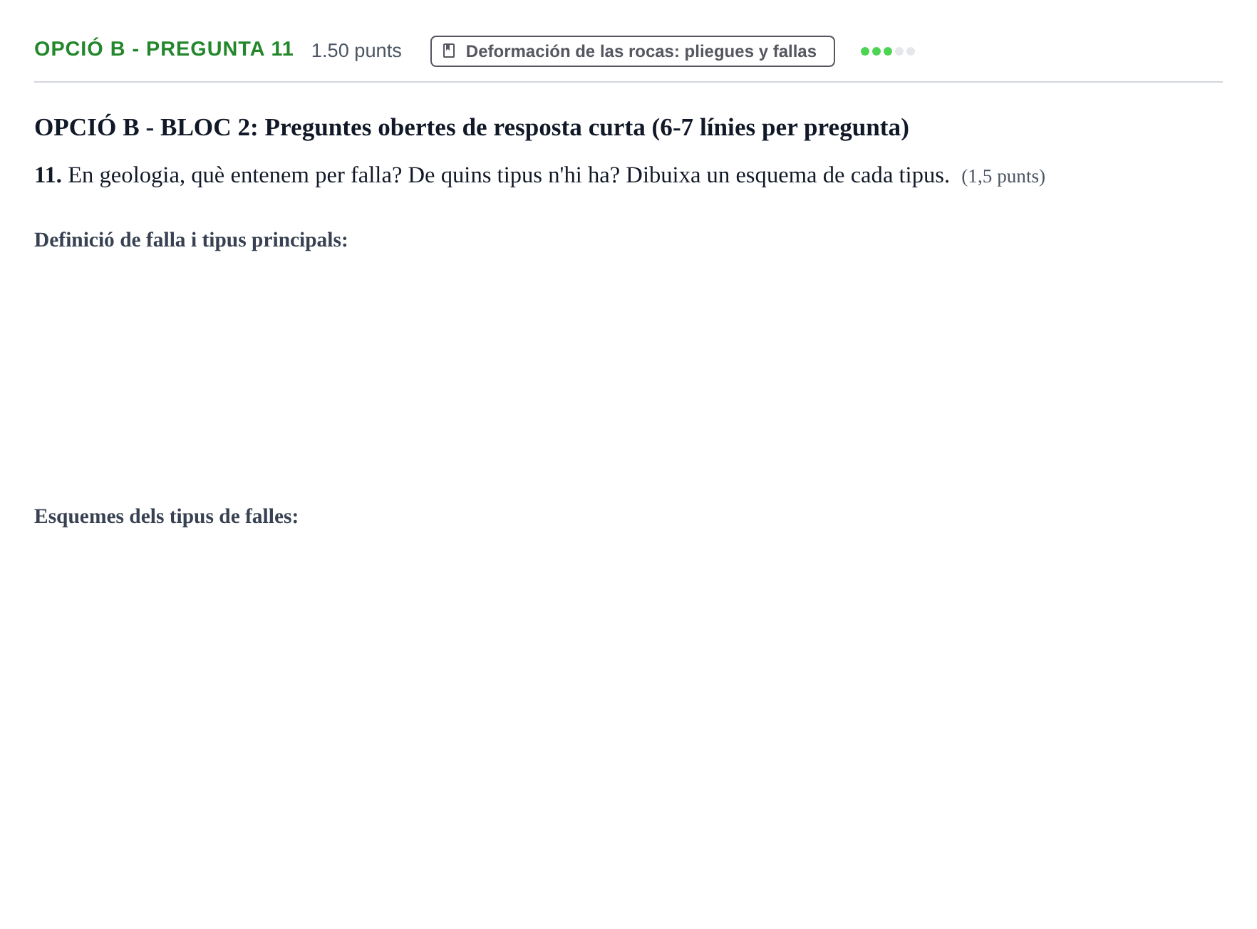 Enunciado: Ejercicio Opció B - Pregunta 11 · Geología y Ciencias Ambientales PAU Baleares Extraordinaria 2024