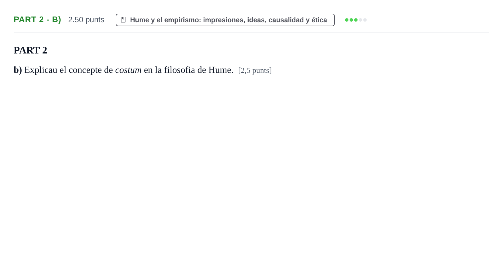 Enunciado: Part 2 - b) · Historia de la Filosofía PAU Baleares Extraordinaria 2024