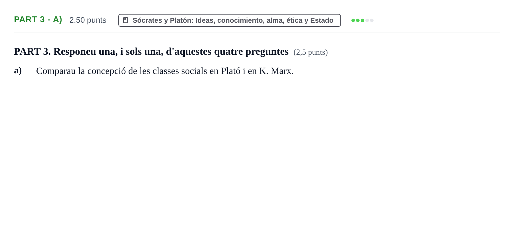 Enunciado: Part 3 - a) · Historia de la Filosofía PAU Baleares Extraordinaria 2024