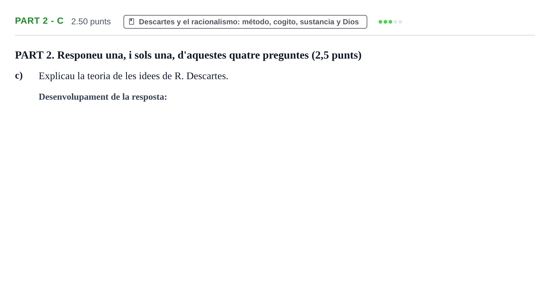 Enunciado: Part 2 - c · Historia de la Filosofía PAU Baleares Ordinaria 2024