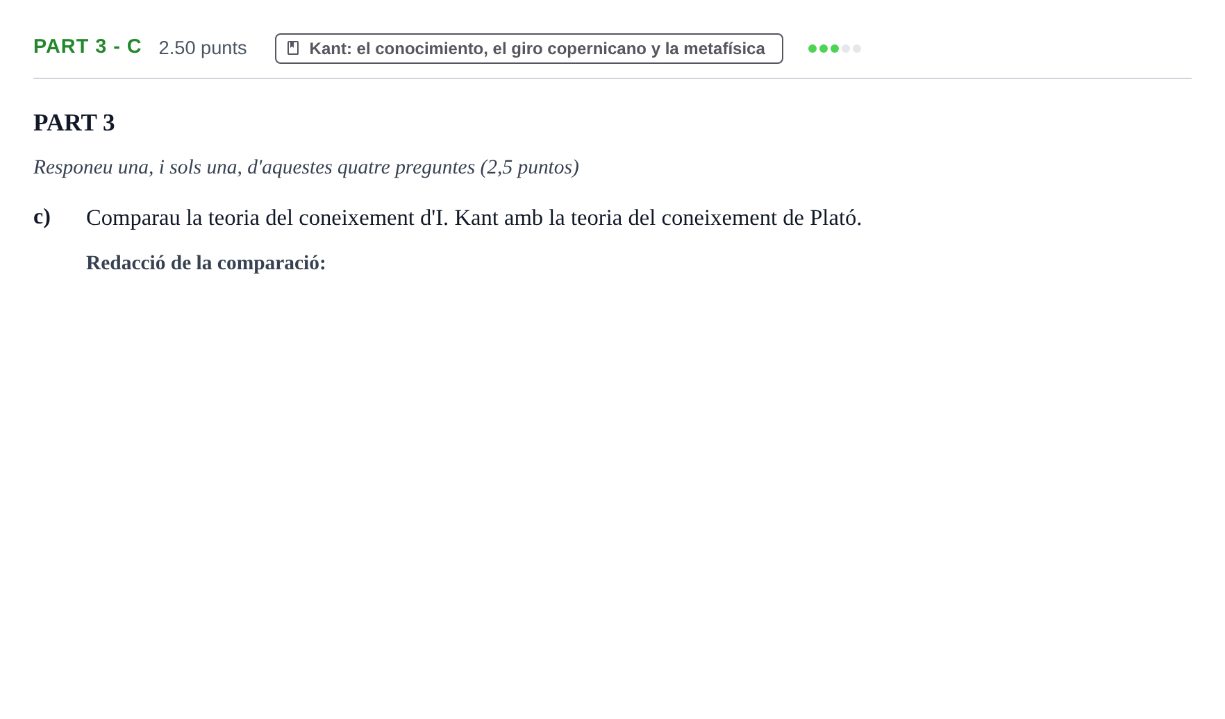 Enunciado: Part 3 - c · Historia de la Filosofía PAU Baleares Ordinaria 2024