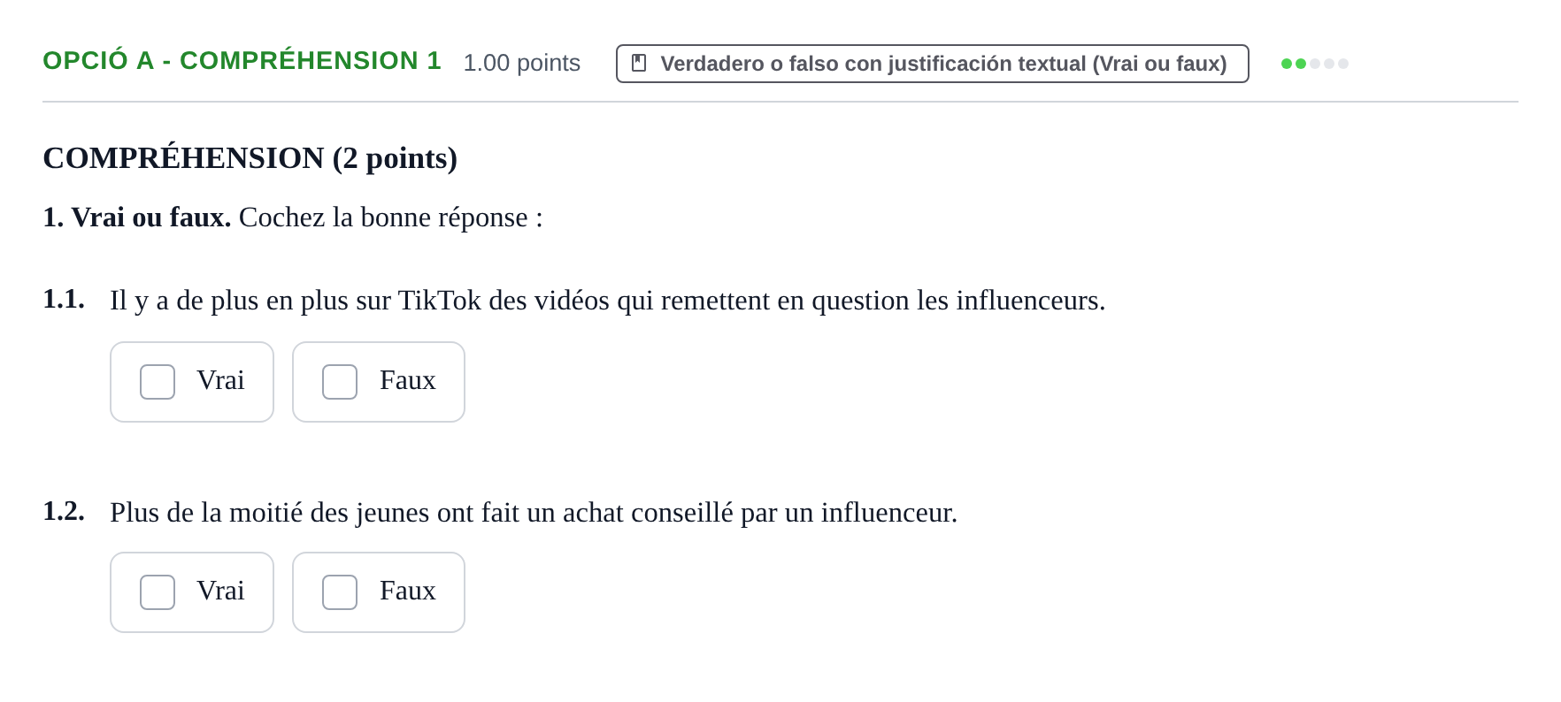 Enunciado: Ejercicio Opció A - Compréhension 1 · Francés PAU Baleares Extraordinaria 2024