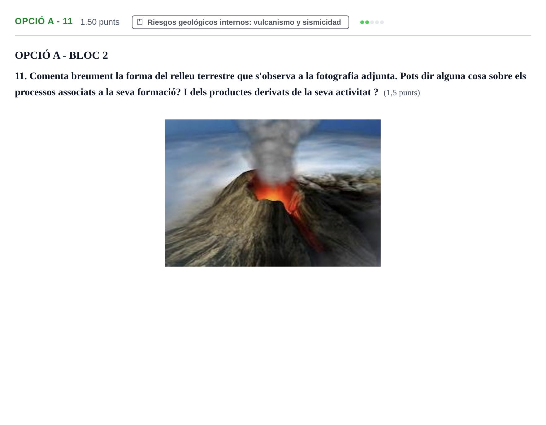 Enunciado: Ejercicio Opció A - 11 · Geología y Ciencias Ambientales PAU Baleares Ordinaria 2024