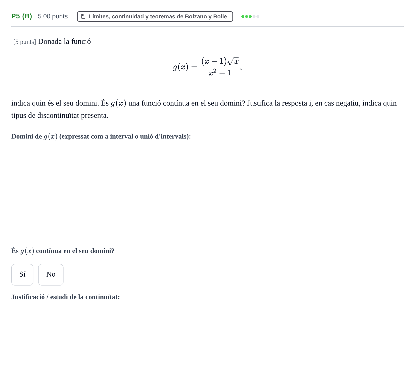 Enunciado: Ejercicio P5 (b) · Matemáticas II PAU Baleares Extraordinaria 2024