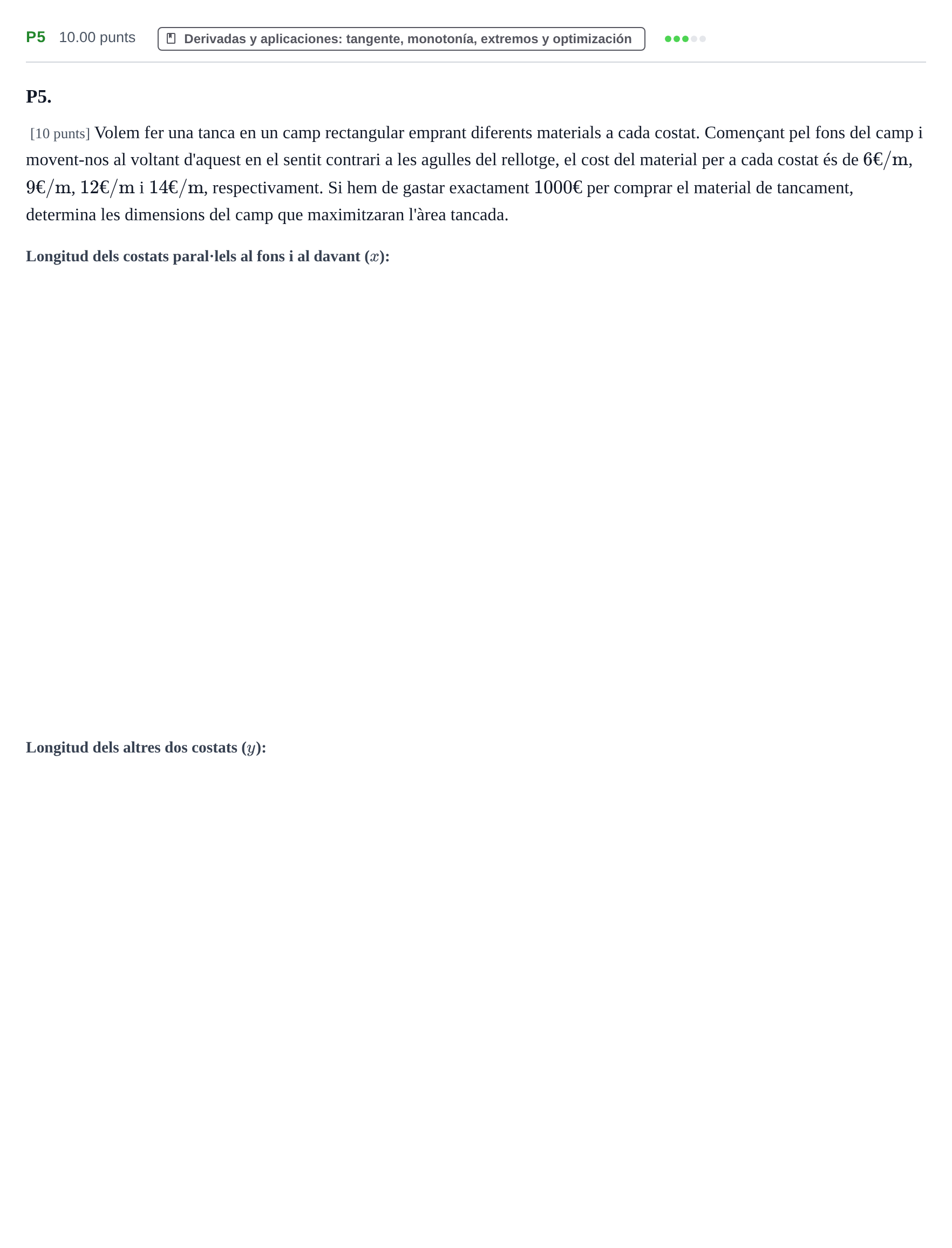 Enunciado: Ejercicio P5 · Matemáticas II PAU Baleares Ordinaria 2024