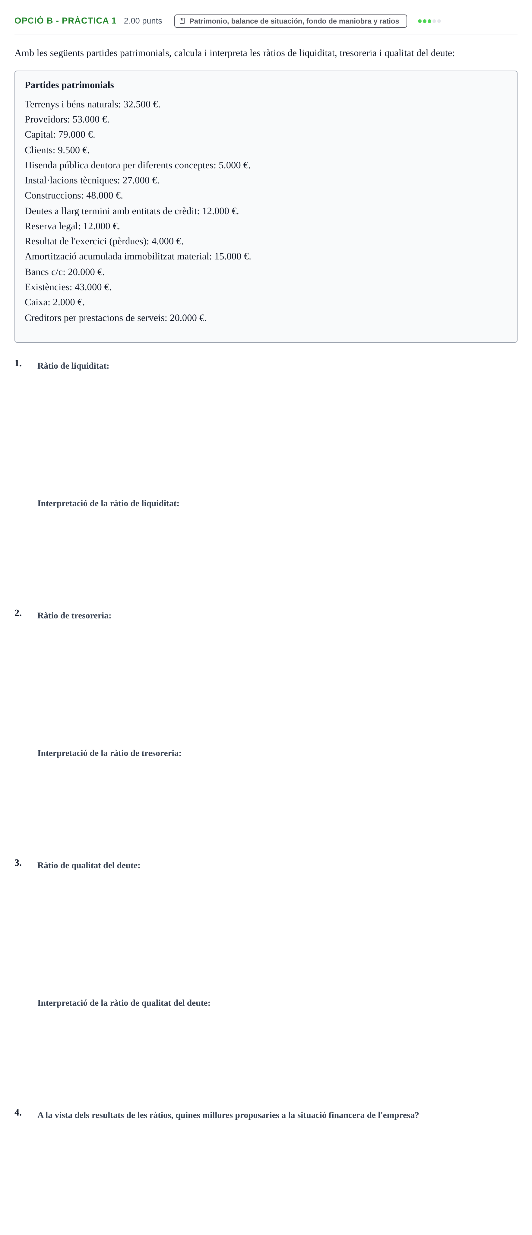 Enunciado: Ejercicio Opció B - Pràctica 1 · Empresa y Diseño de Modelos de Negocio PAU Baleares Ordinaria 2023