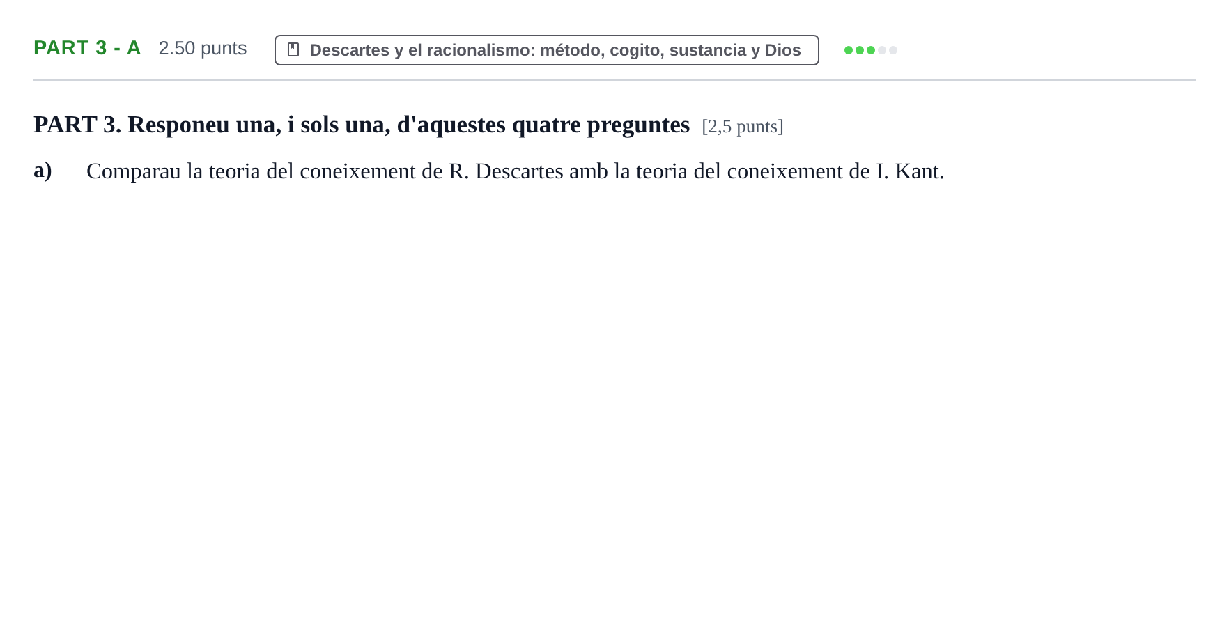 Enunciado: Part 3 - a · Historia de la Filosofía PAU Baleares Extraordinaria 2023