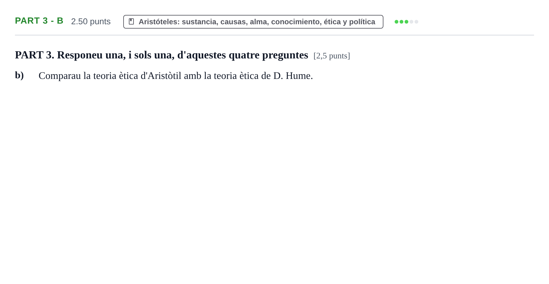 Enunciado: Part 3 - b · Historia de la Filosofía PAU Baleares Extraordinaria 2023