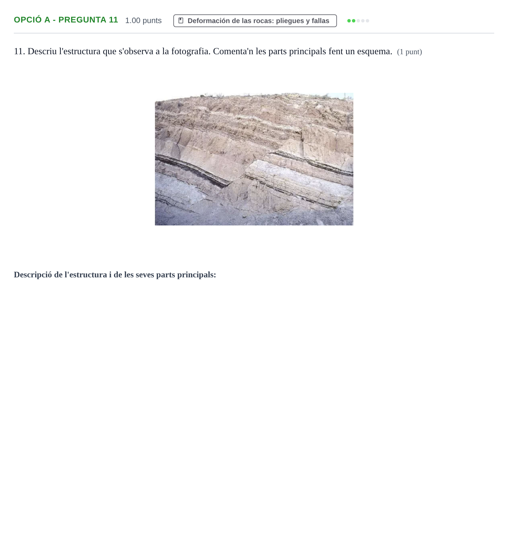 Enunciado: Ejercicio Opció A - Pregunta 11 · Geología y Ciencias Ambientales PAU Baleares Extraordinaria 2023