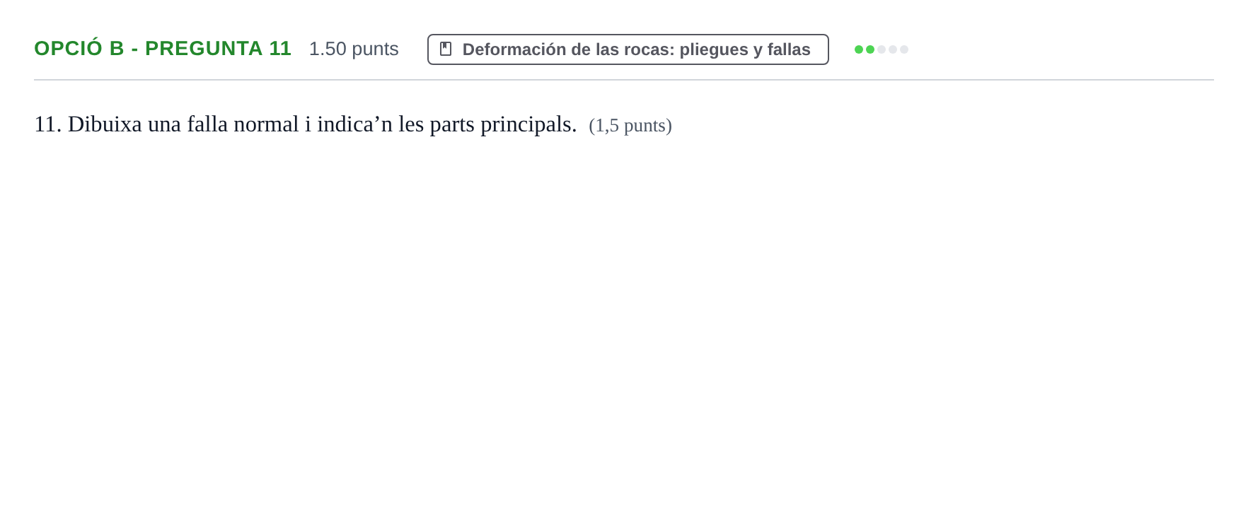 Enunciado: Ejercicio Opció B - Pregunta 11 · Geología y Ciencias Ambientales PAU Baleares Extraordinaria 2023