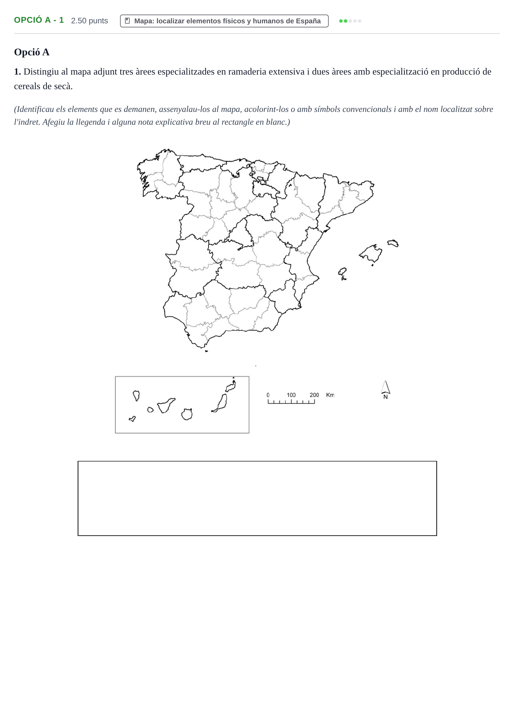 Enunciado: Ejercicio Opció A - 1 · Geografía PAU Baleares Extraordinaria 2023