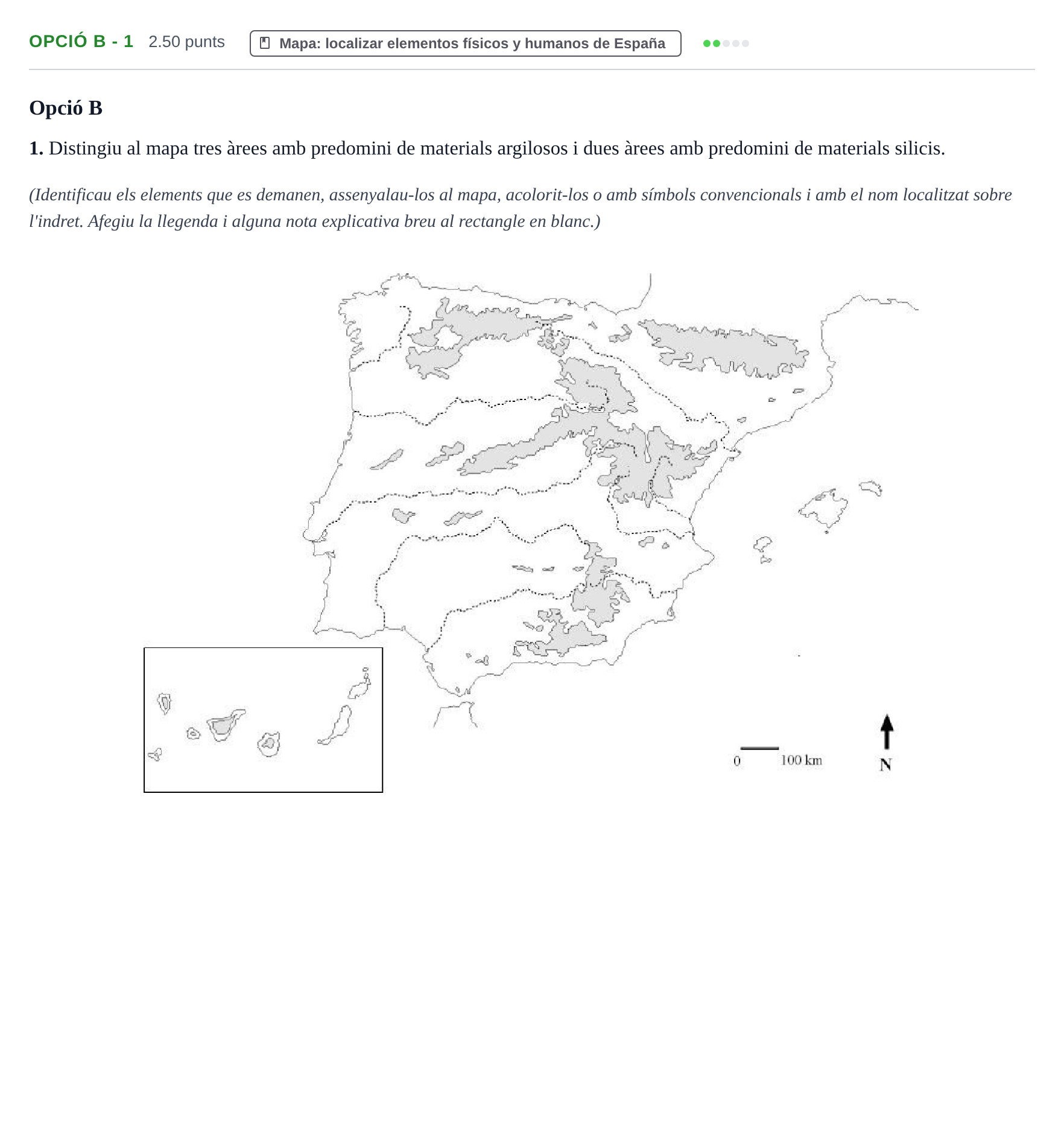 Enunciado: Ejercicio Opció B - 1 · Geografía PAU Baleares Extraordinaria 2023