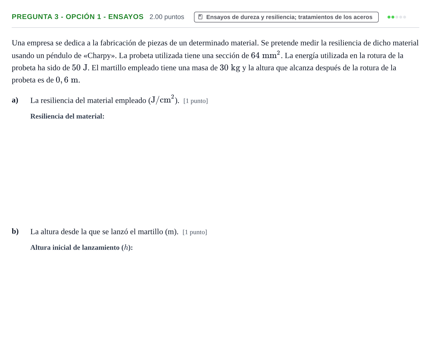 Enunciado: Pregunta 3 - Opción 1 - Ensayos · Tecnología e Ingeniería II PAU La Rioja Ordinaria 2025
