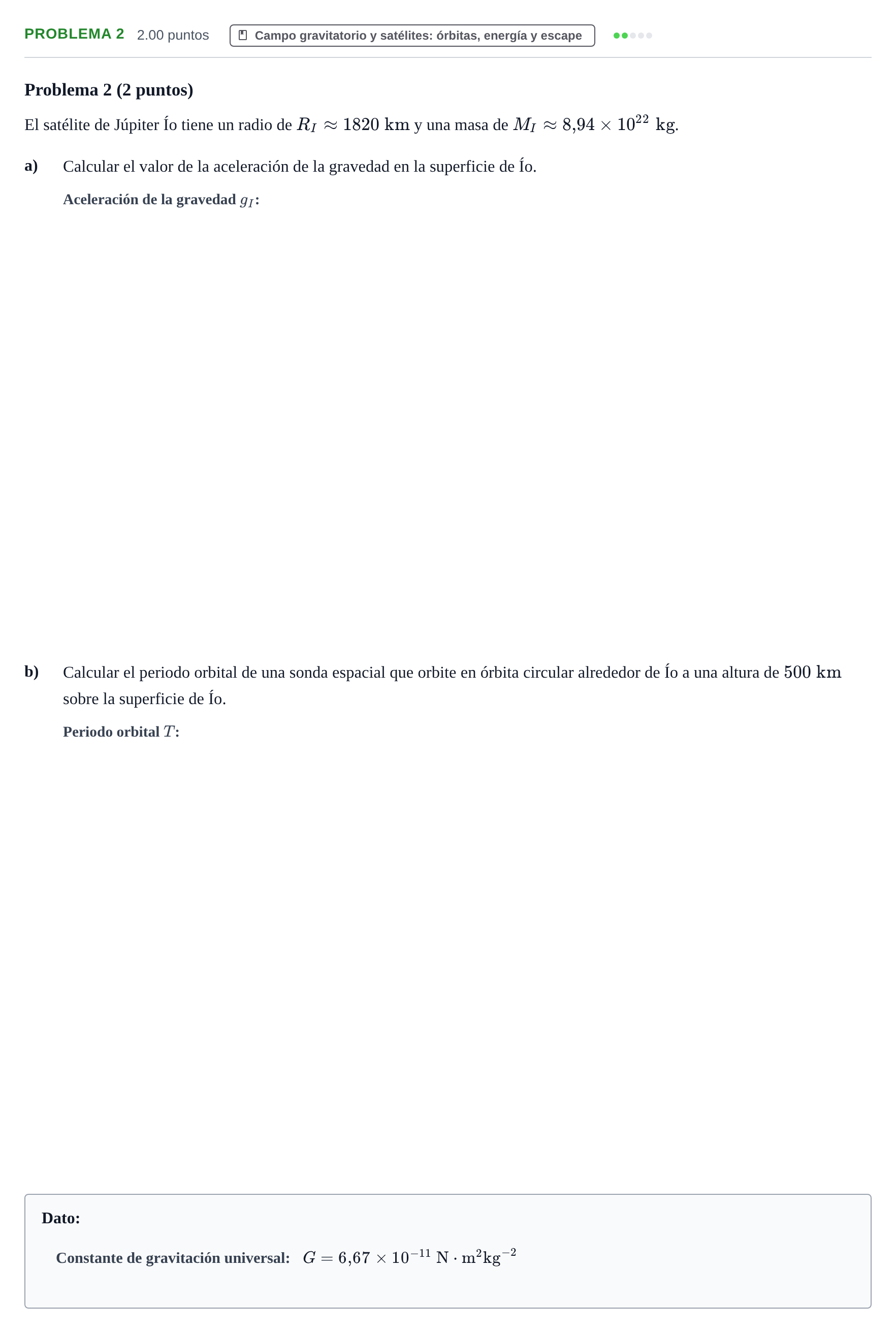 Enunciado: Problema 2 · Física PAU La Rioja Extraordinaria 2024