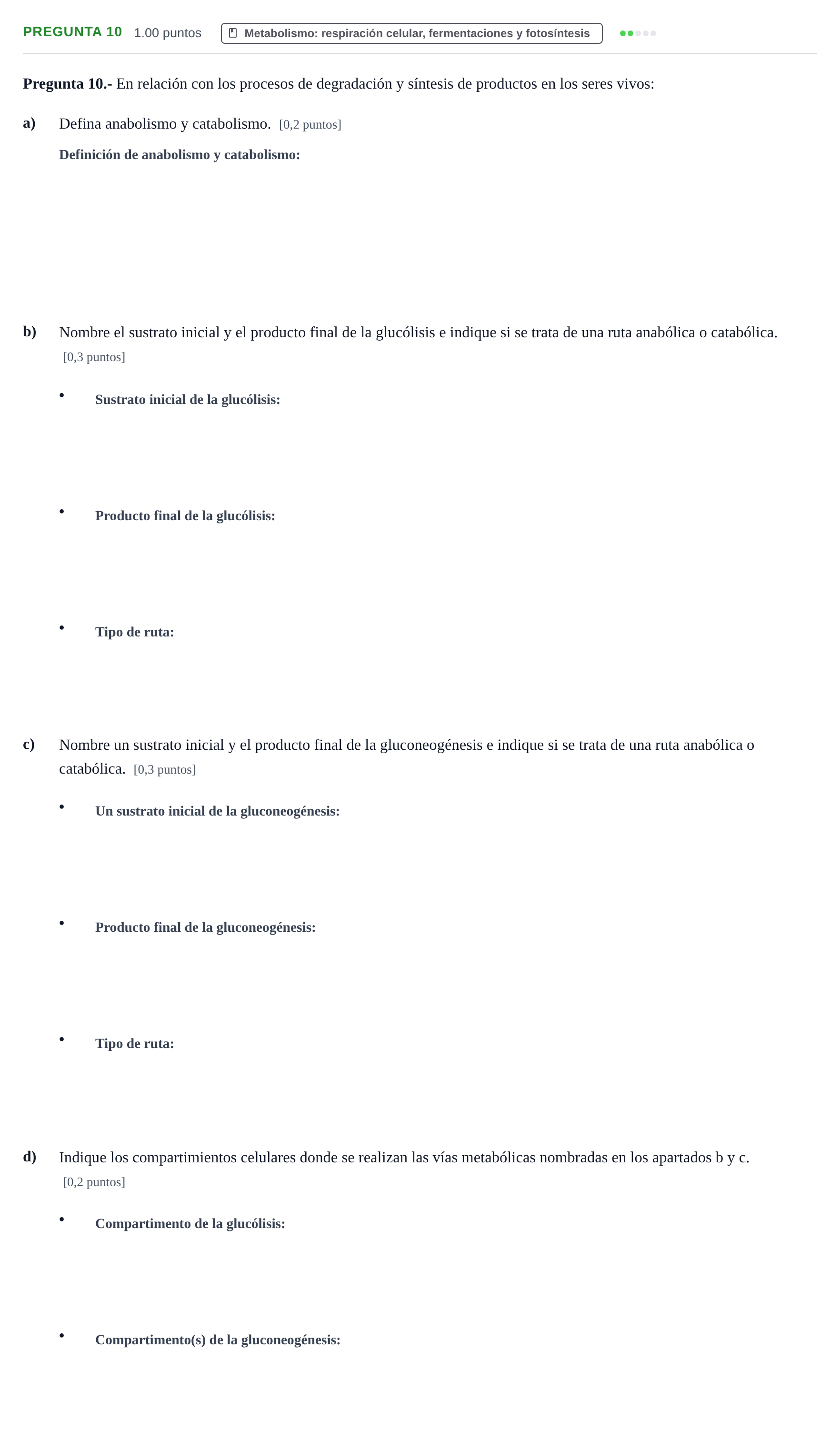 Enunciado: Pregunta 10 · Biología PAU La Rioja Extraordinaria 2024