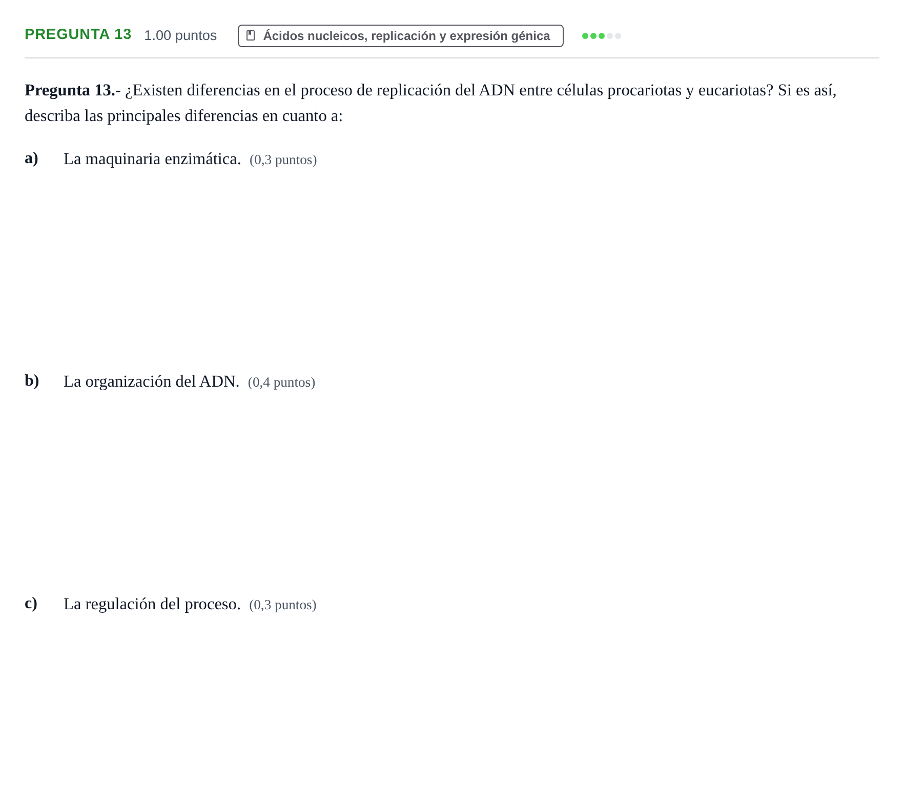 Enunciado: Pregunta 13 · Biología PAU La Rioja Extraordinaria 2024