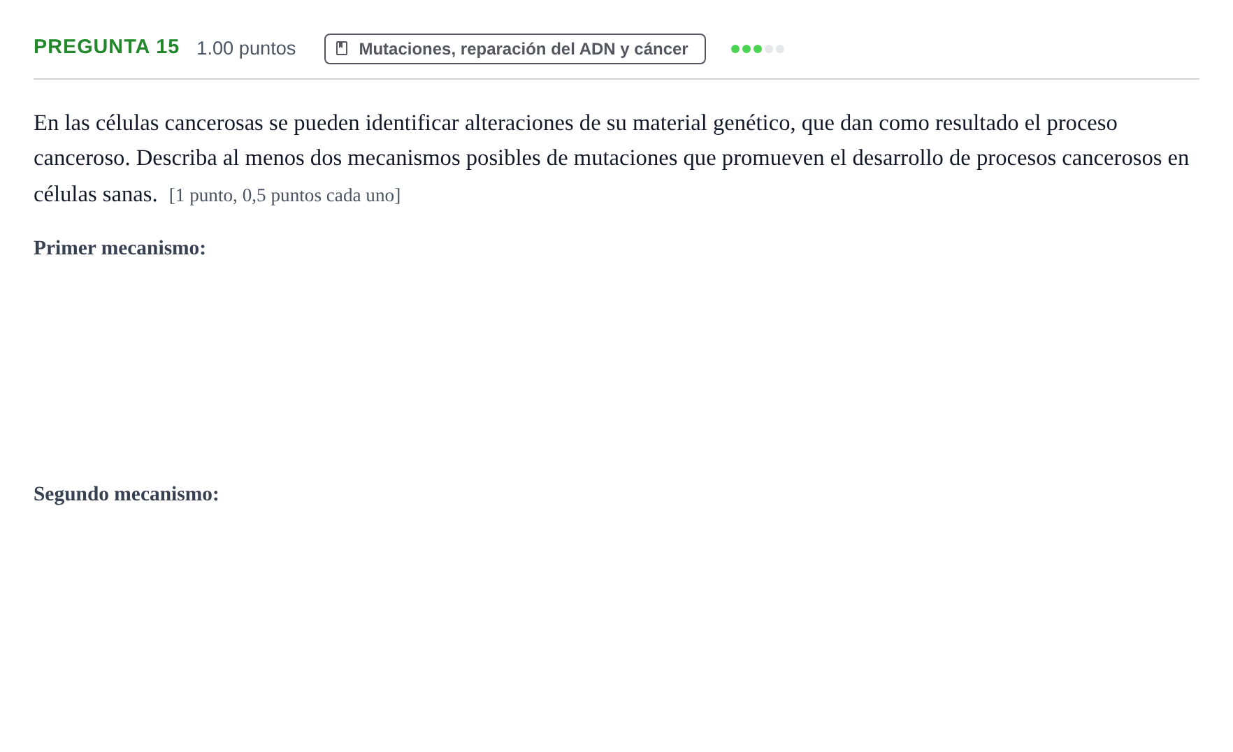 Enunciado: Pregunta 15 · Biología PAU La Rioja Extraordinaria 2024