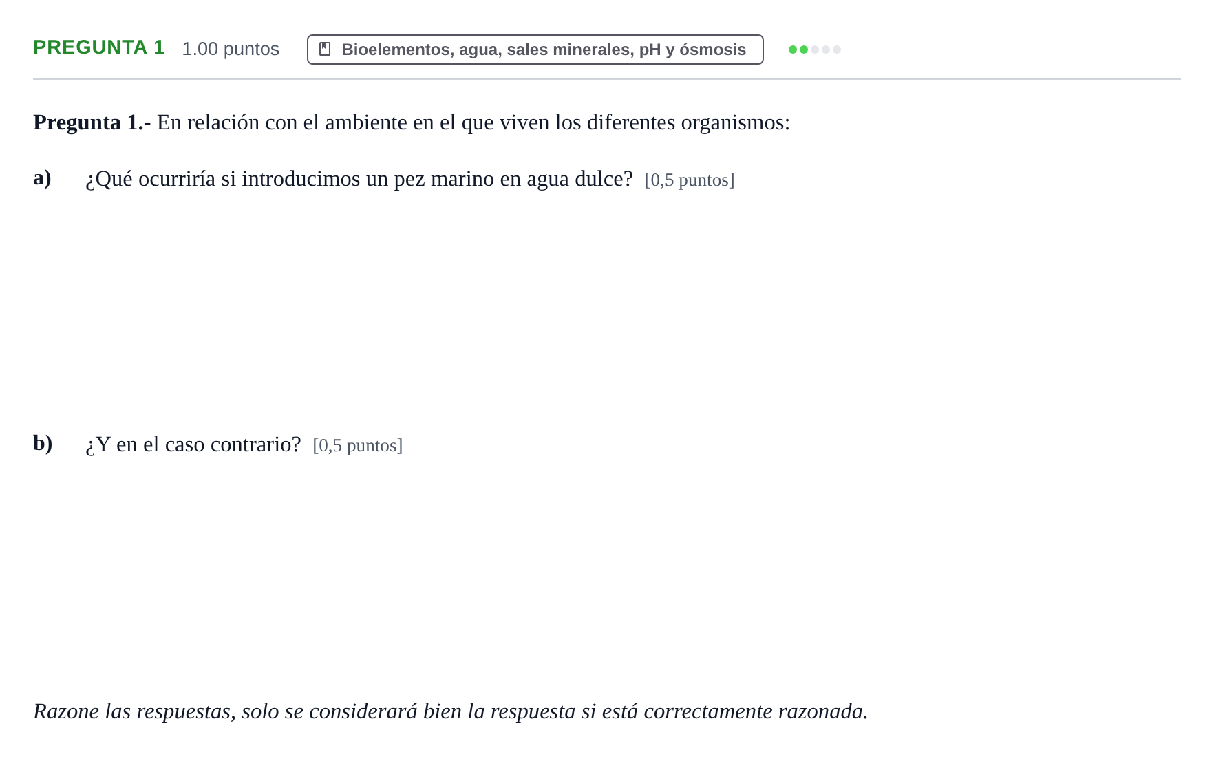 Enunciado: Pregunta 1 · Biología PAU La Rioja Extraordinaria 2024