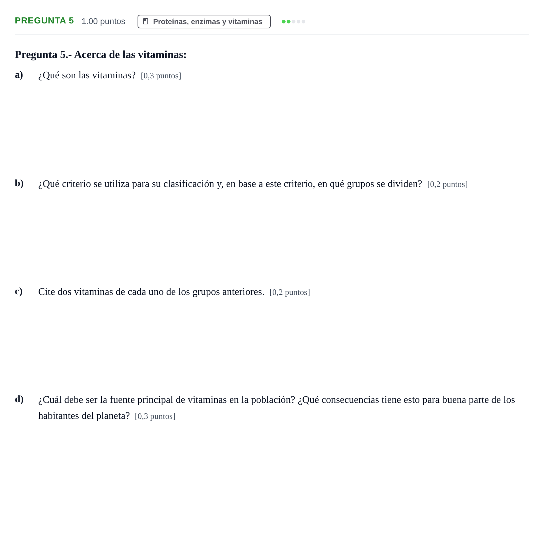 Enunciado: Pregunta 5 · Biología PAU La Rioja Extraordinaria 2024