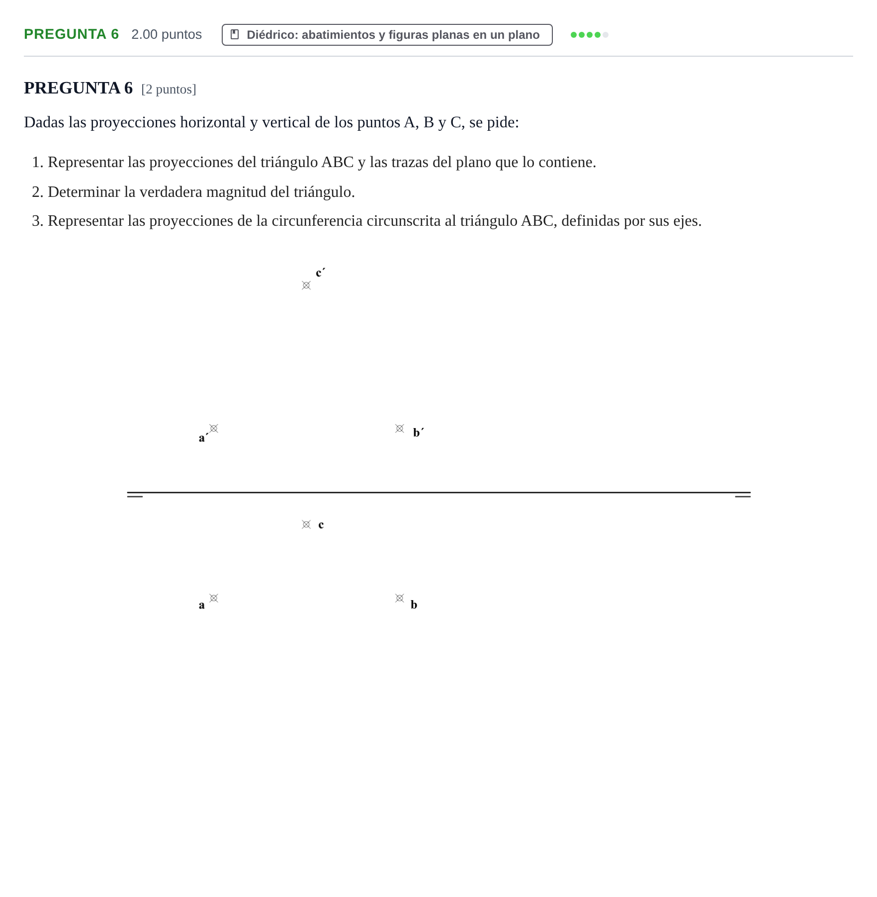 Enunciado: Pregunta 6 · Dibujo técnico II PAU La Rioja Extraordinaria 2024