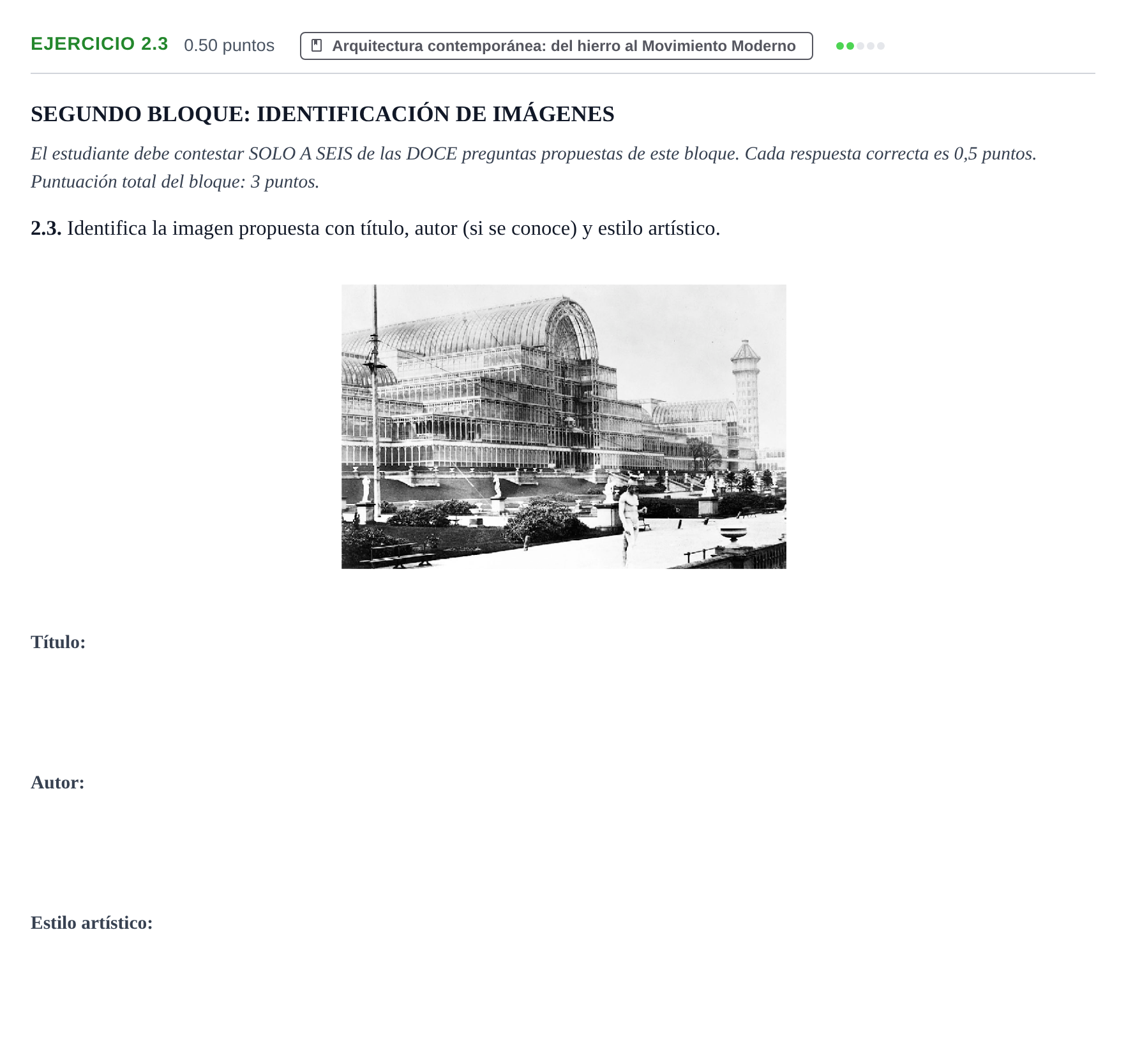 Enunciado: Ejercicio 2.3 · Fundamentos Artísticos PAU La Rioja Extraordinaria 2024