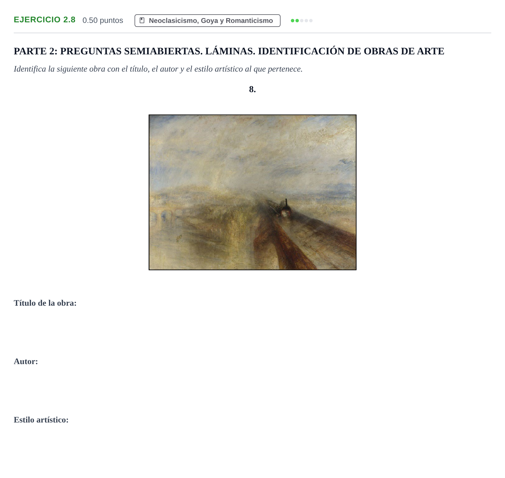 Enunciado: Ejercicio 2.8 · Fundamentos Artísticos PAU La Rioja Extraordinaria 2024