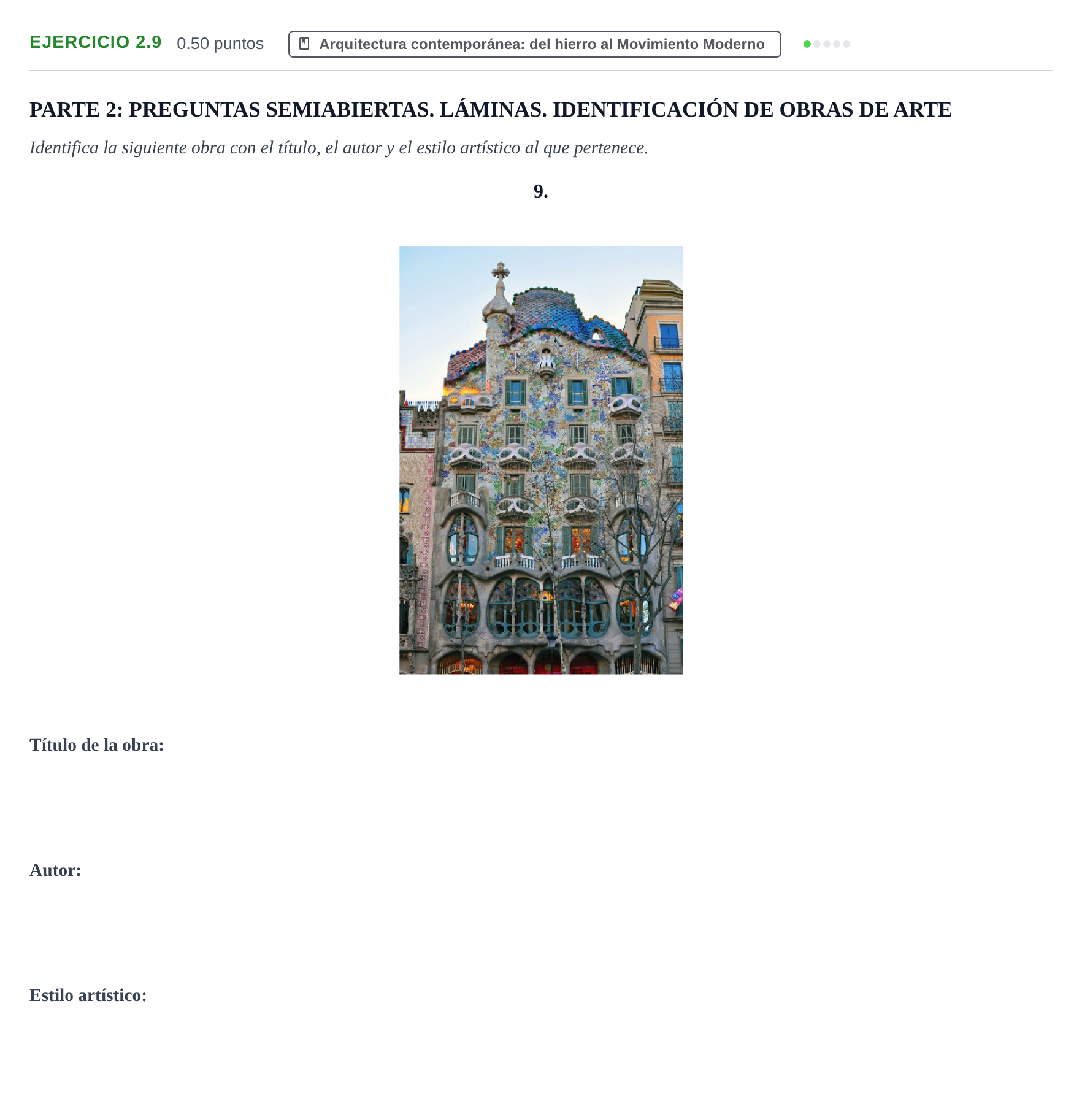 Enunciado: Ejercicio 2.9 · Fundamentos Artísticos PAU La Rioja Extraordinaria 2024