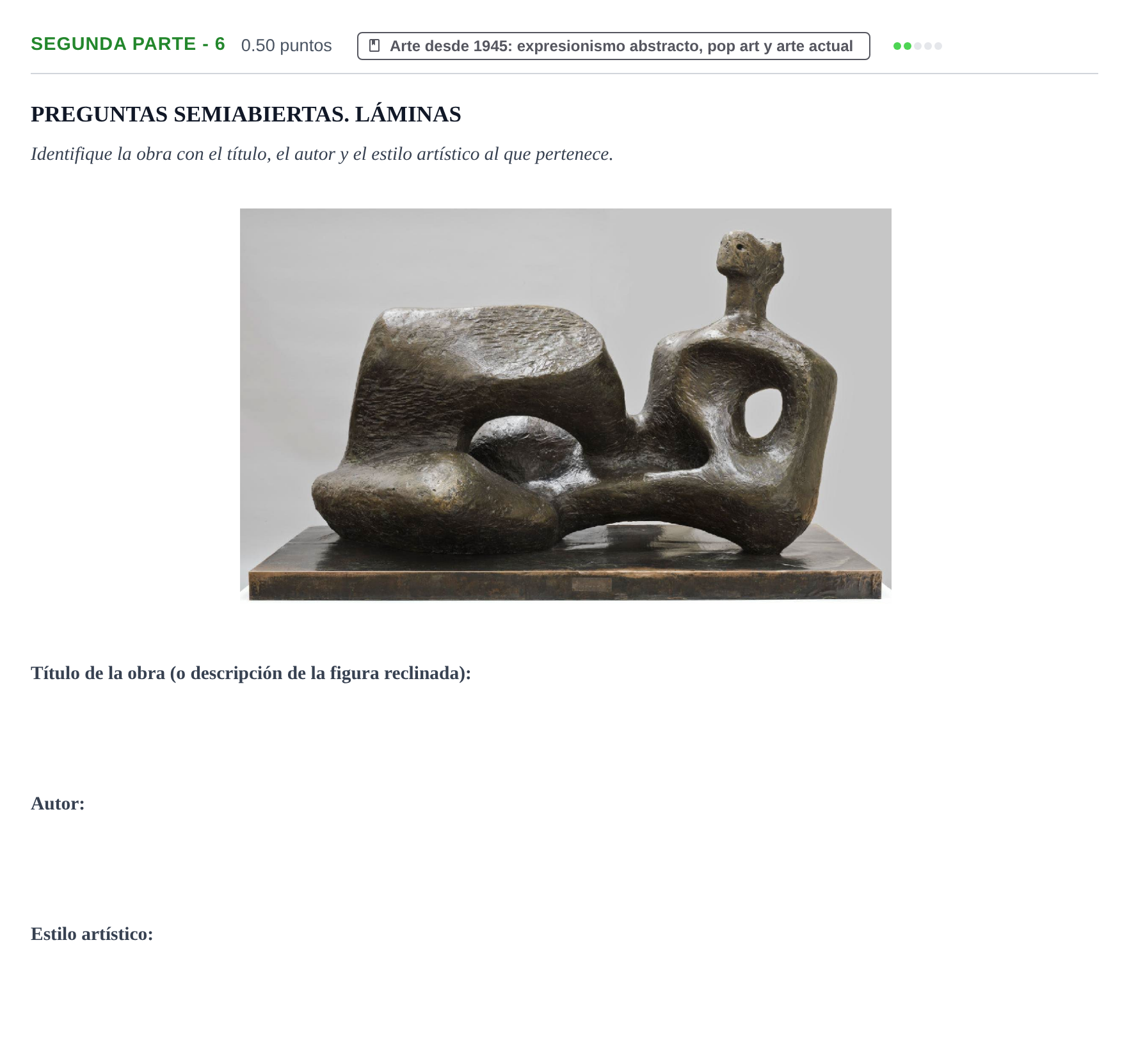 Enunciado: Ejercicio Segunda parte - 6 · Fundamentos Artísticos PAU La Rioja Ordinaria (Fundamentos del Arte II) 2024