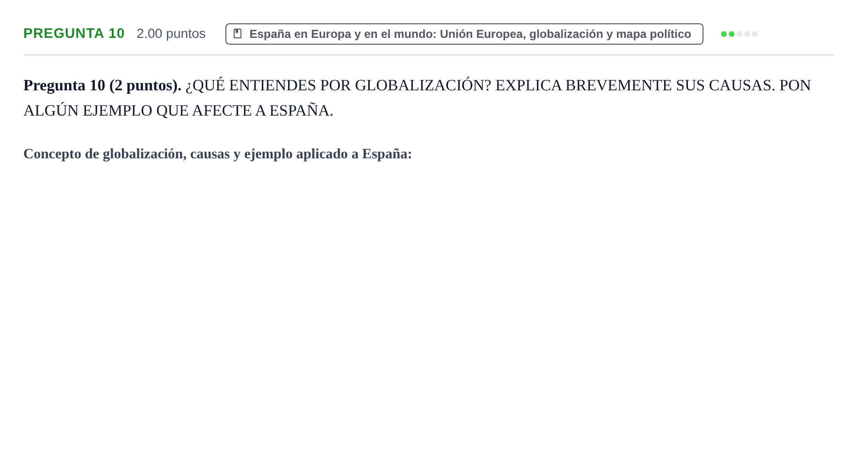 Enunciado: Pregunta 10 · Geografía PAU La Rioja Extraordinaria 2024