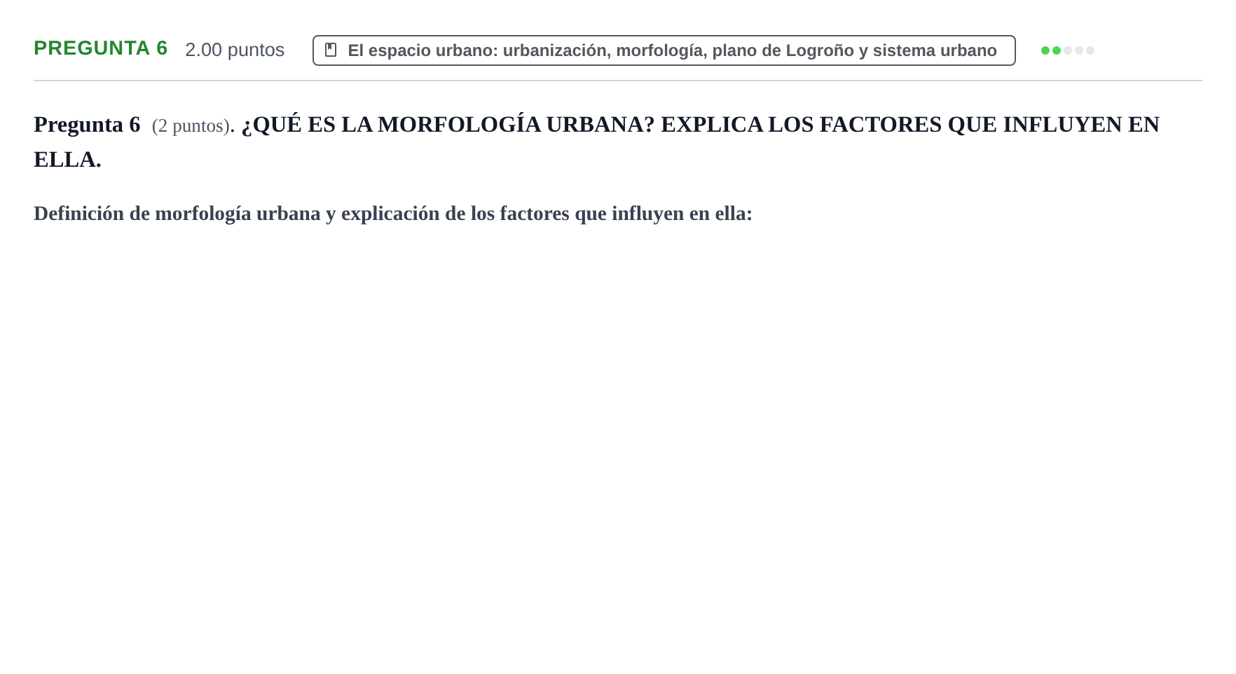 Enunciado: Pregunta 6 · Geografía PAU La Rioja Extraordinaria 2024
