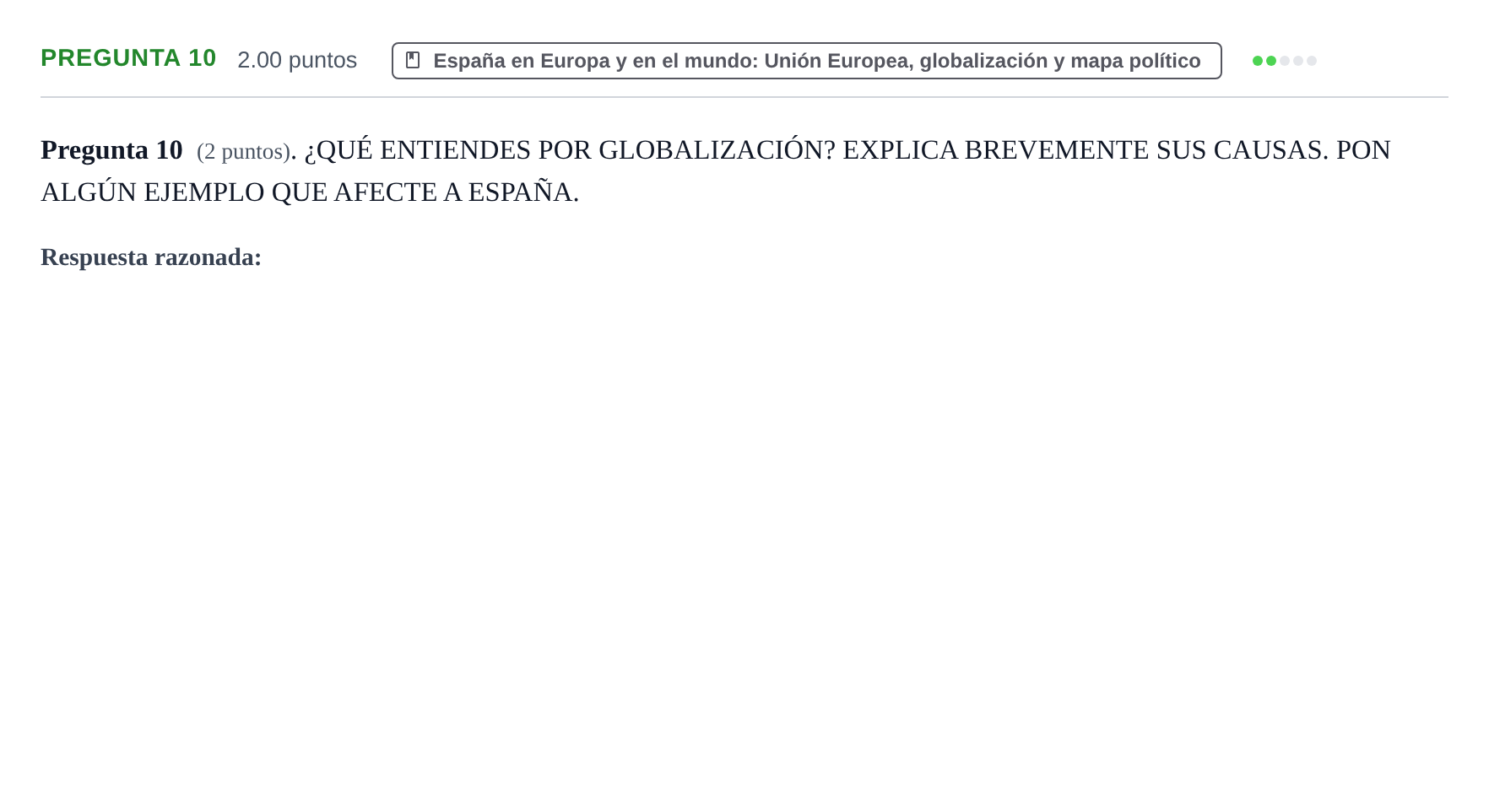 Enunciado: Pregunta 10 · Geografía PAU La Rioja Ordinaria 2024