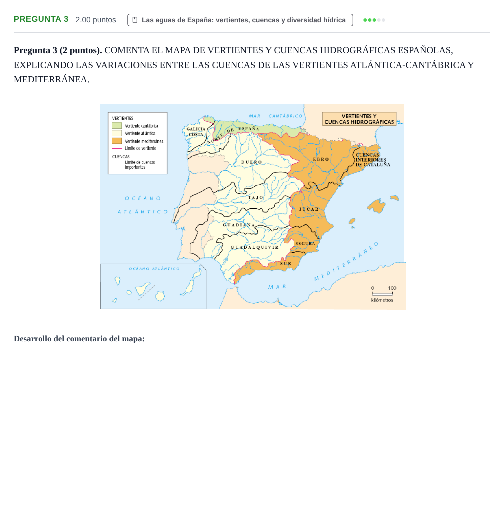 Enunciado: Pregunta 3 · Geografía PAU La Rioja Ordinaria 2024