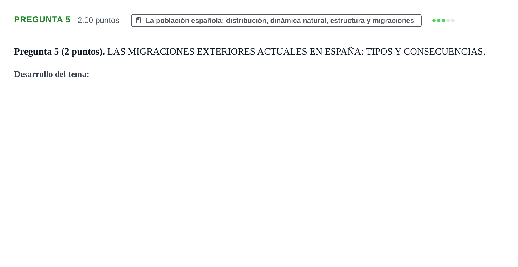 Enunciado: Pregunta 5 · Geografía PAU La Rioja Ordinaria 2024