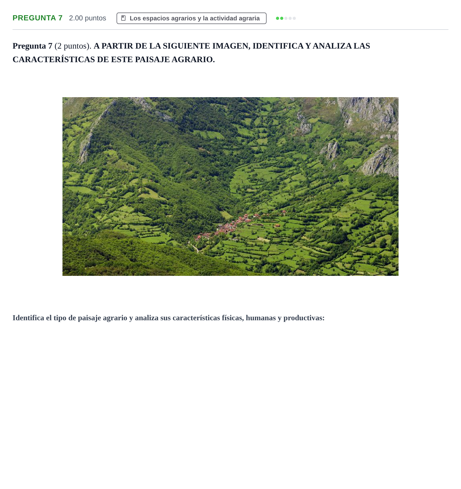 Enunciado: Pregunta 7 · Geografía PAU La Rioja Ordinaria 2024