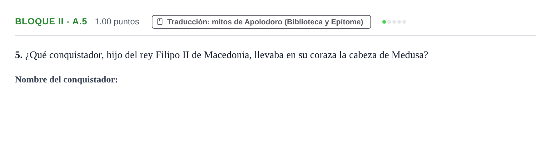 Enunciado: Bloque II - A.5 · Griego II PAU La Rioja Extraordinaria 2024