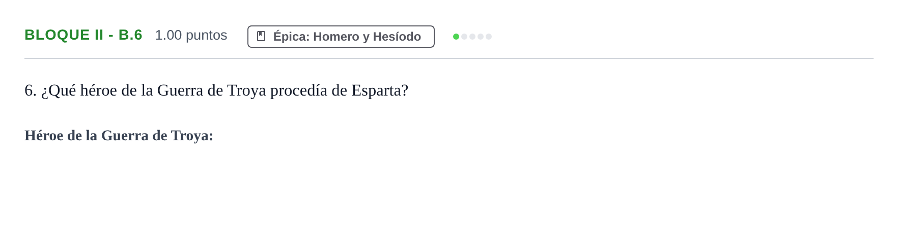 Enunciado: Bloque II - B.6 · Griego II PAU La Rioja Extraordinaria 2024