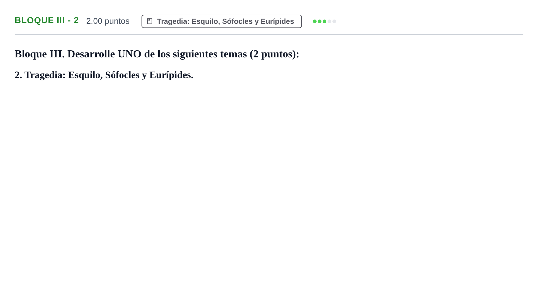 Enunciado: Bloque III - 2 · Griego II PAU La Rioja Extraordinaria 2024