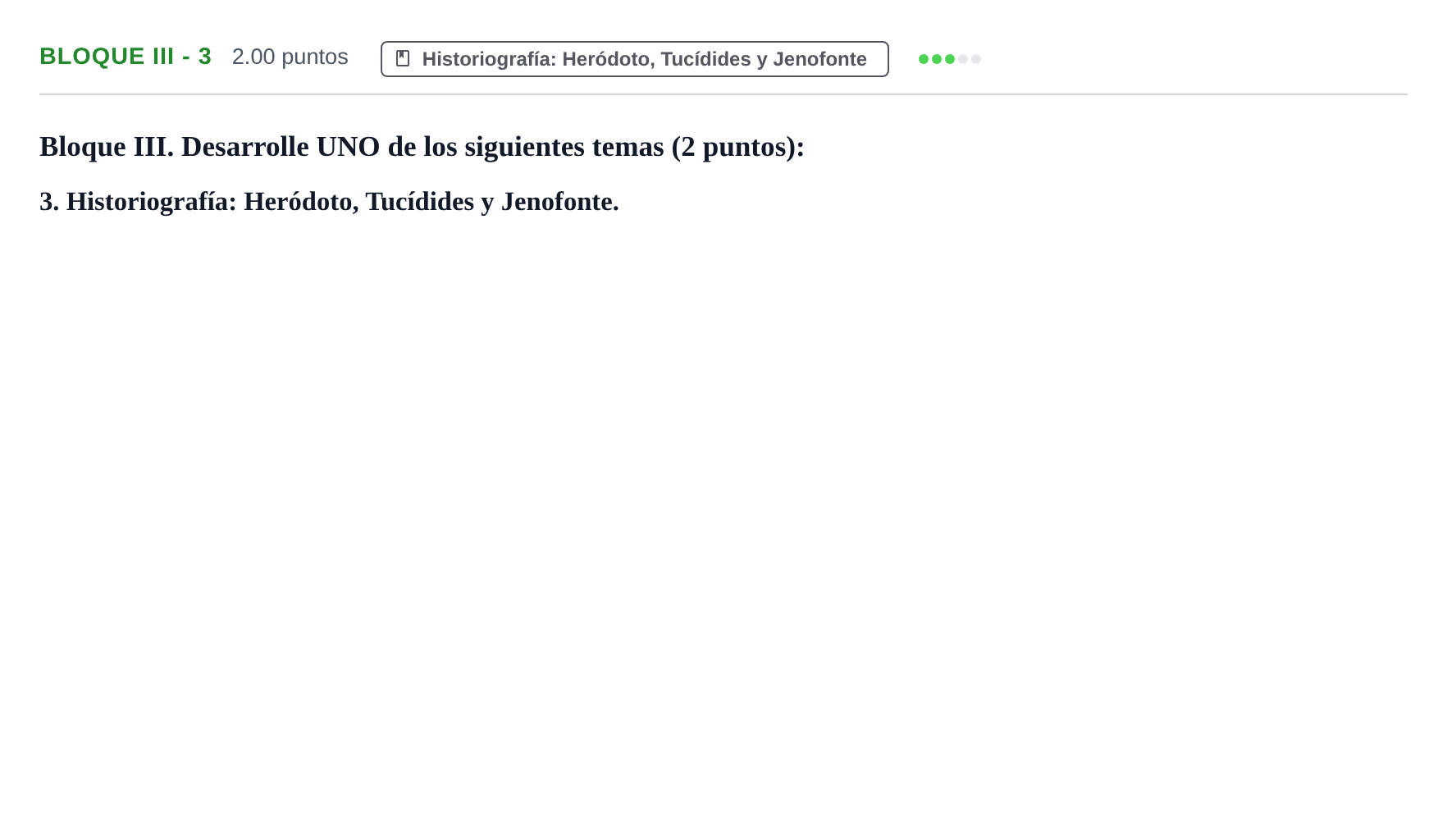 Enunciado: Bloque III - 3 · Griego II PAU La Rioja Extraordinaria 2024
