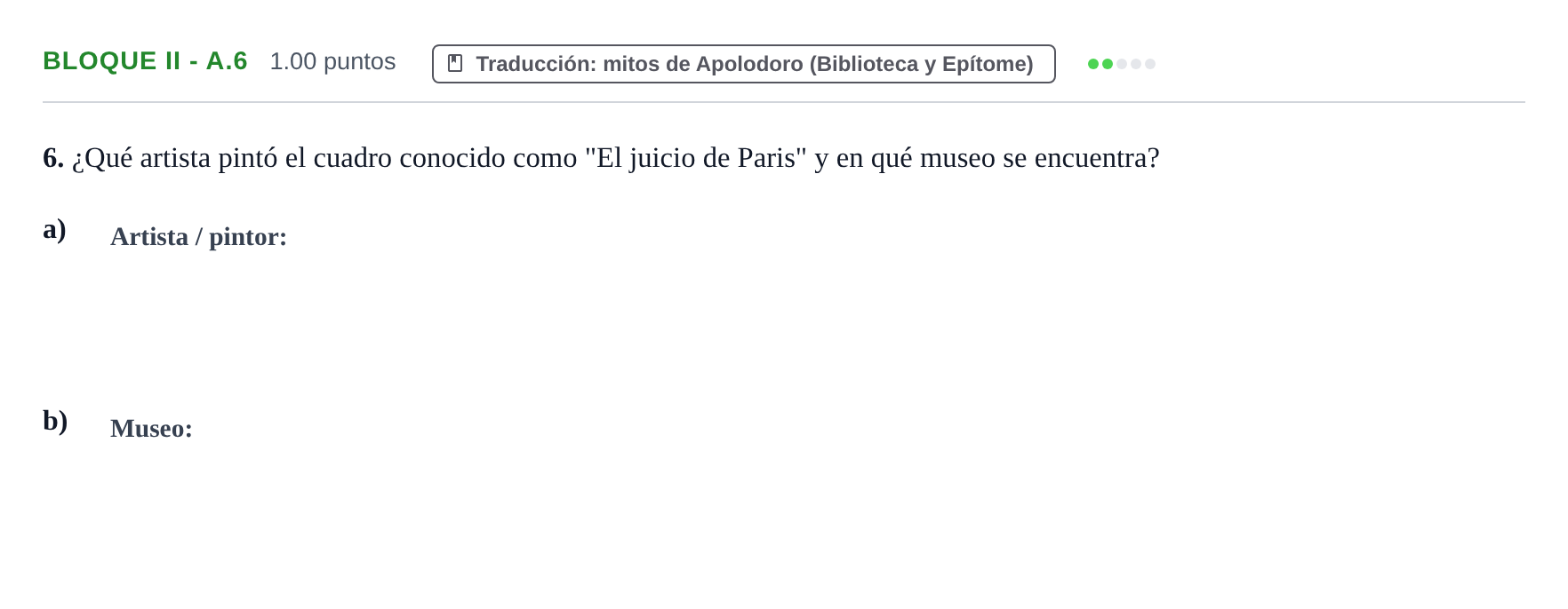 Enunciado: Bloque II - A.6 · Griego II PAU La Rioja Ordinaria 2024