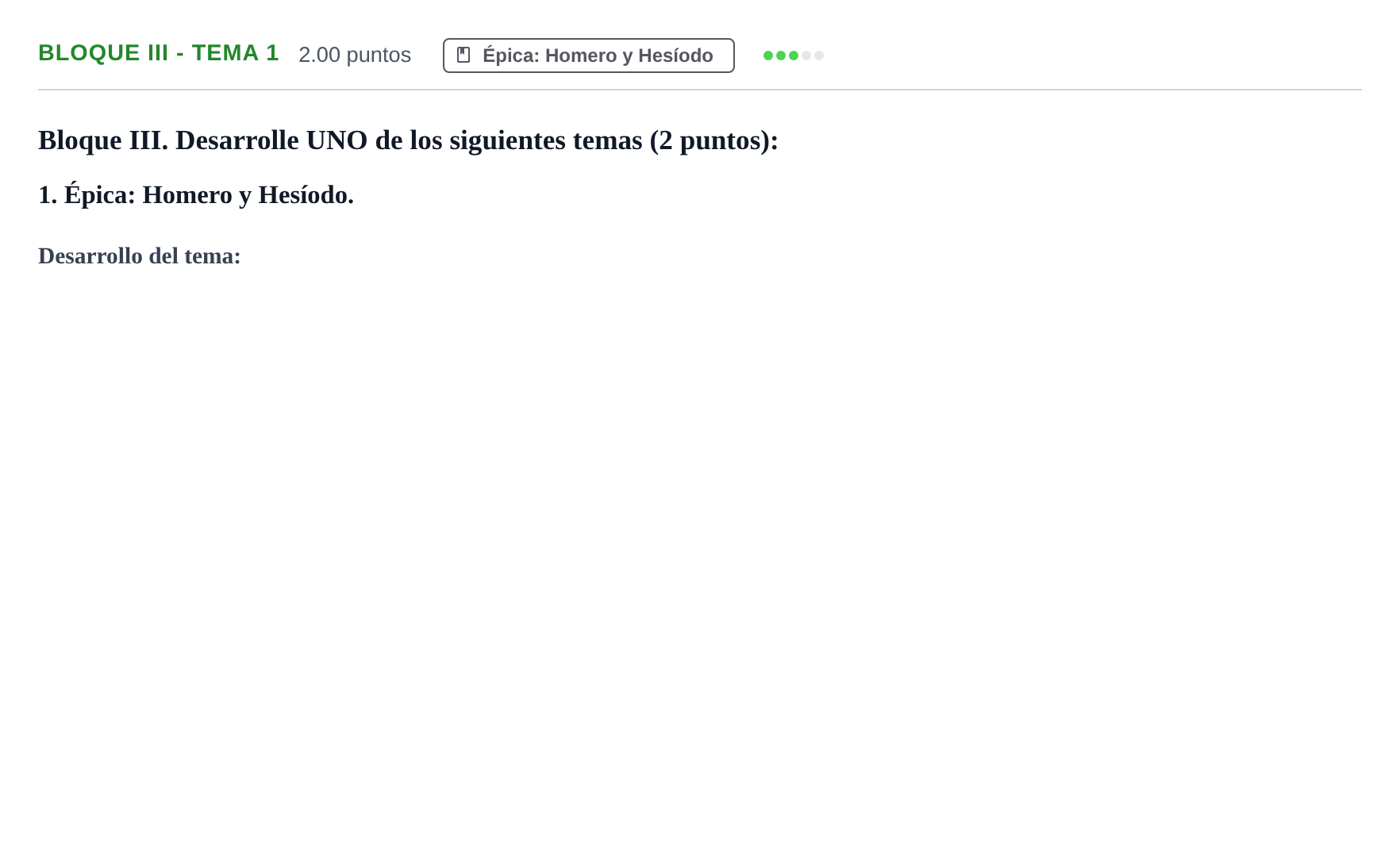 Enunciado: Bloque III - Tema 1 · Griego II PAU La Rioja Ordinaria 2024