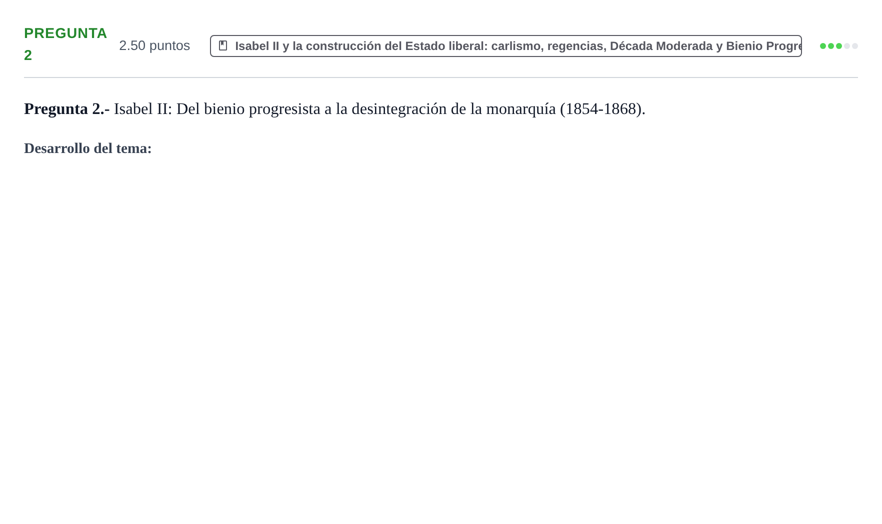 Enunciado: Pregunta 2 · Historia de España PAU La Rioja Ordinaria 2024