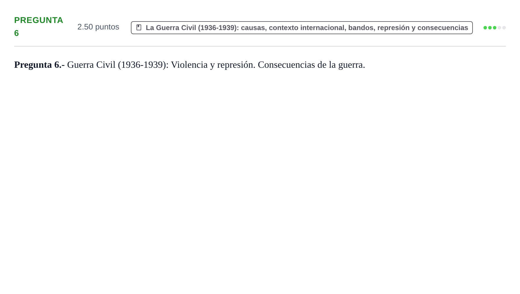 Enunciado: Pregunta 6 · Historia de España PAU La Rioja Ordinaria 2024