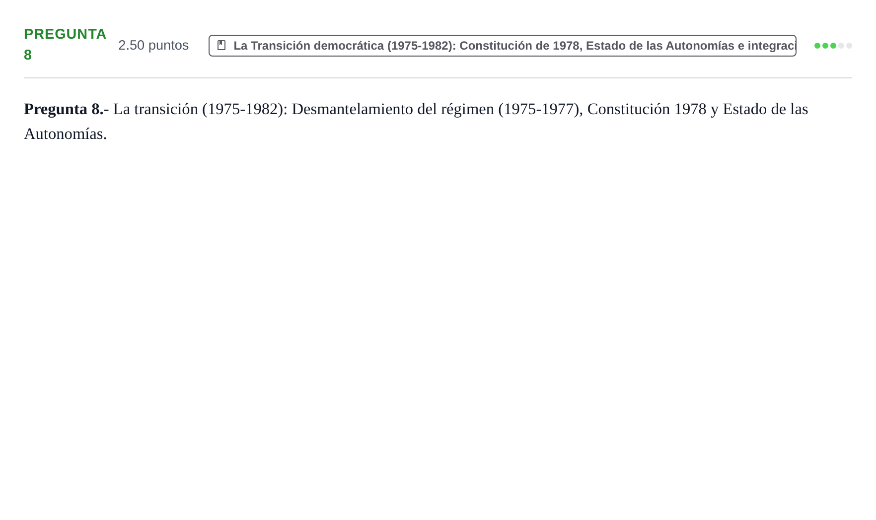 Enunciado: Pregunta 8 · Historia de España PAU La Rioja Ordinaria 2024
