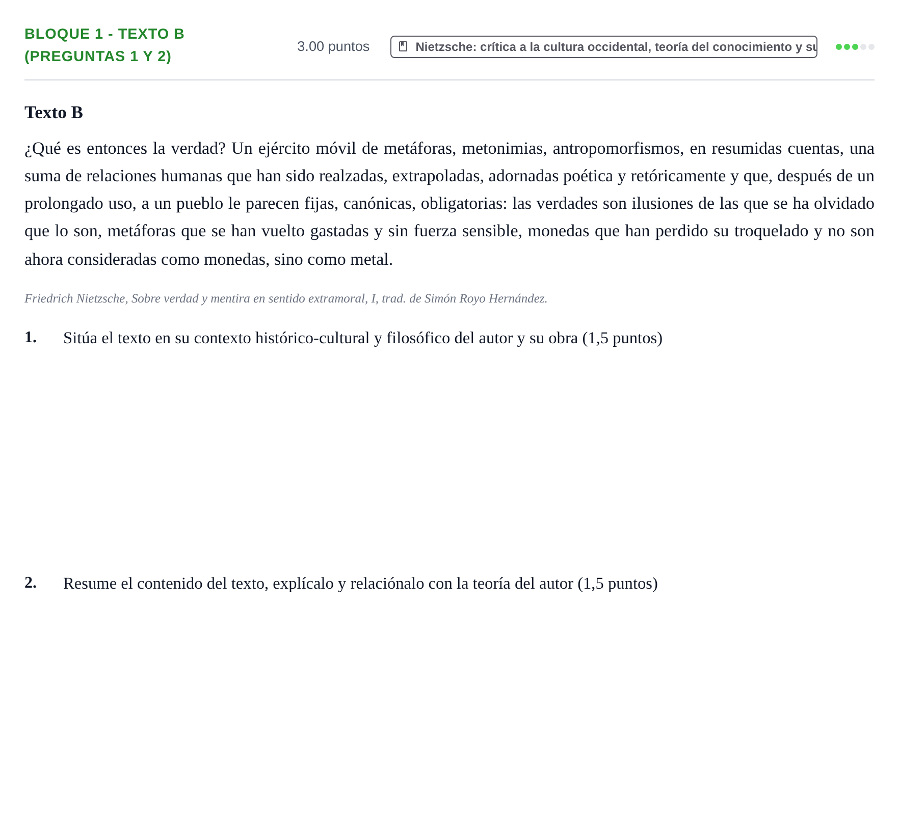 Enunciado: Bloque 1 - Texto B (Preguntas 1 y 2) · Historia de la Filosofía PAU La Rioja Extraordinaria 2024