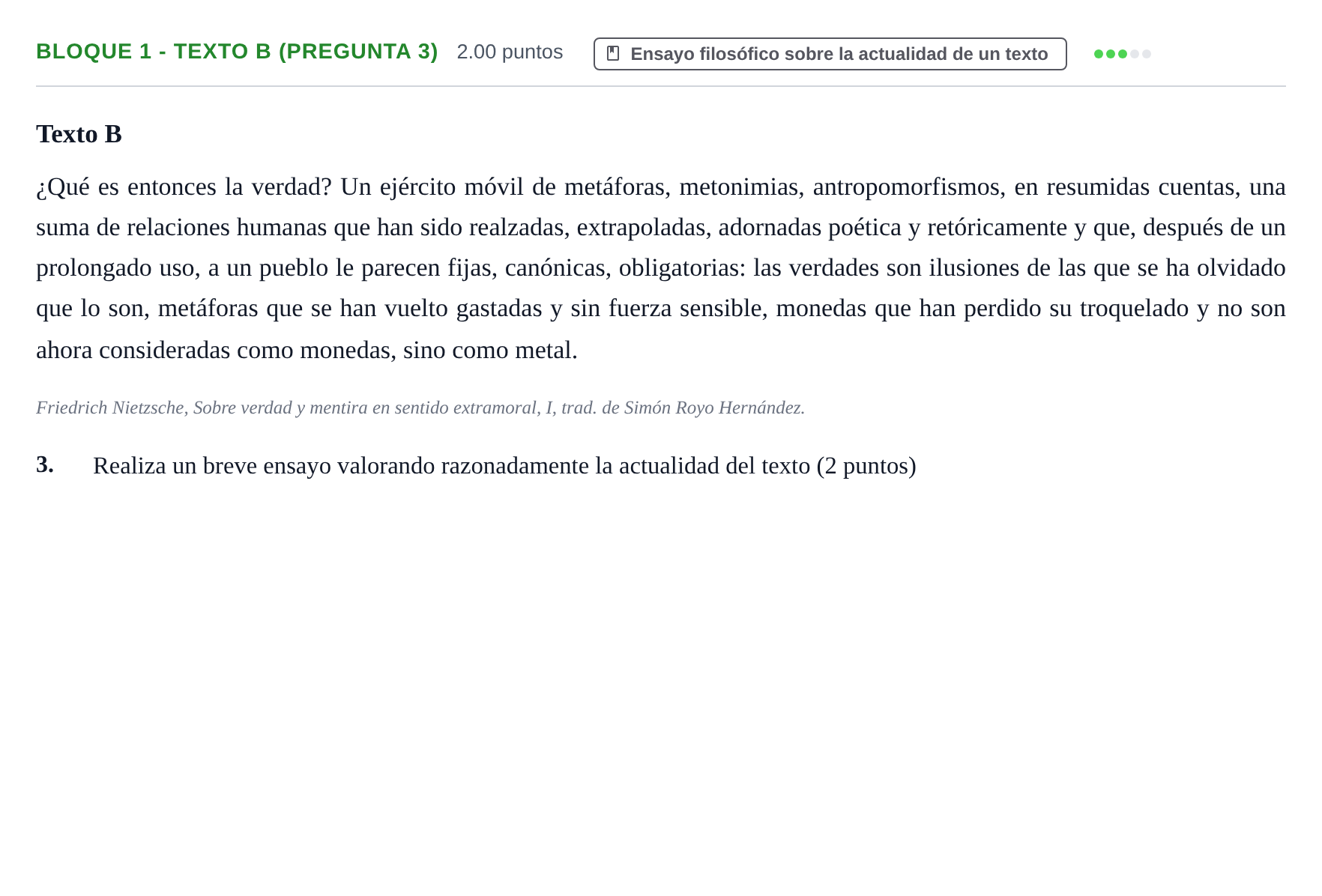 Enunciado: Bloque 1 - Texto B (Pregunta 3) · Historia de la Filosofía PAU La Rioja Extraordinaria 2024